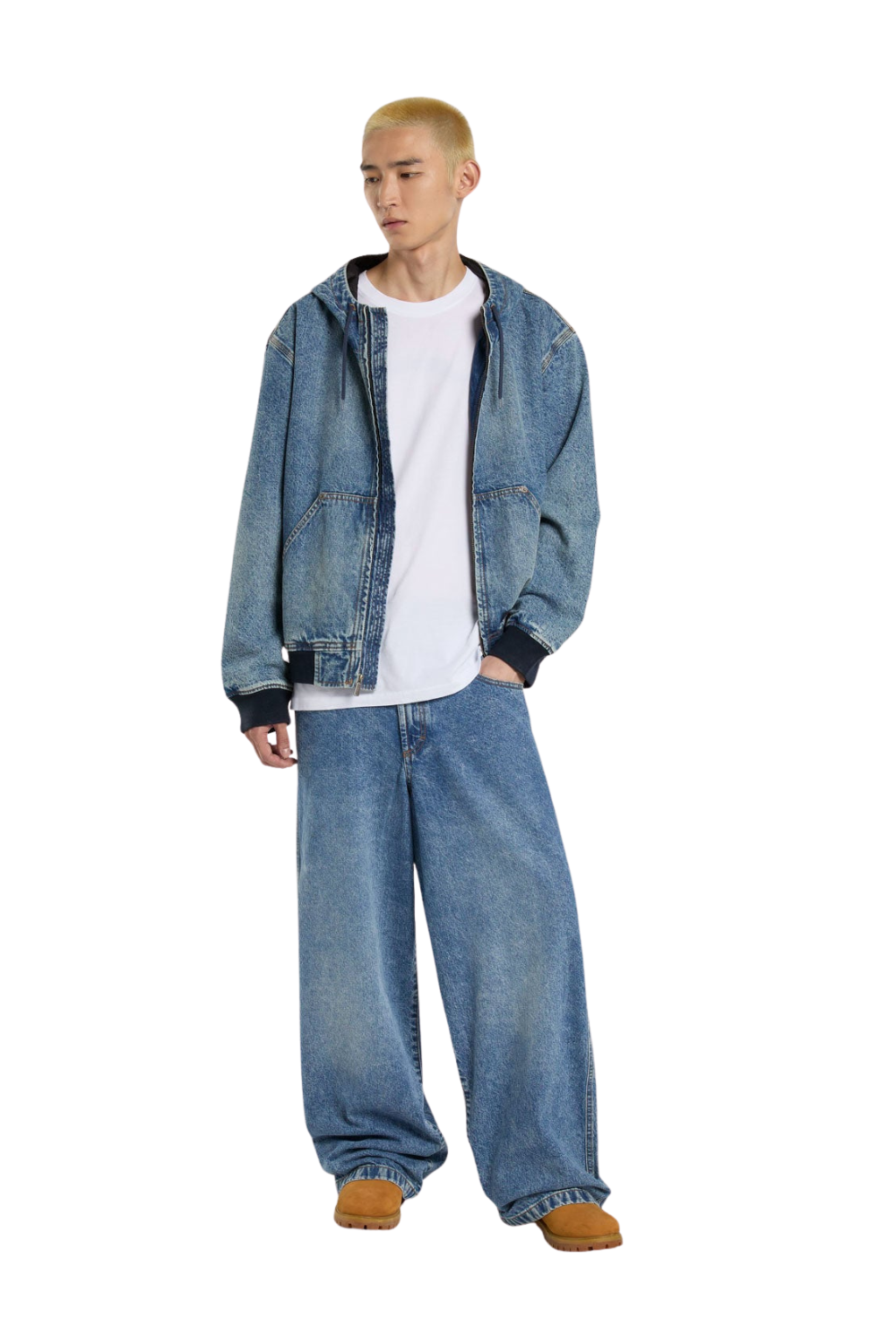 Dickies Mens Loose Wave Denim Jeans Rinsed Blue W/ Fade