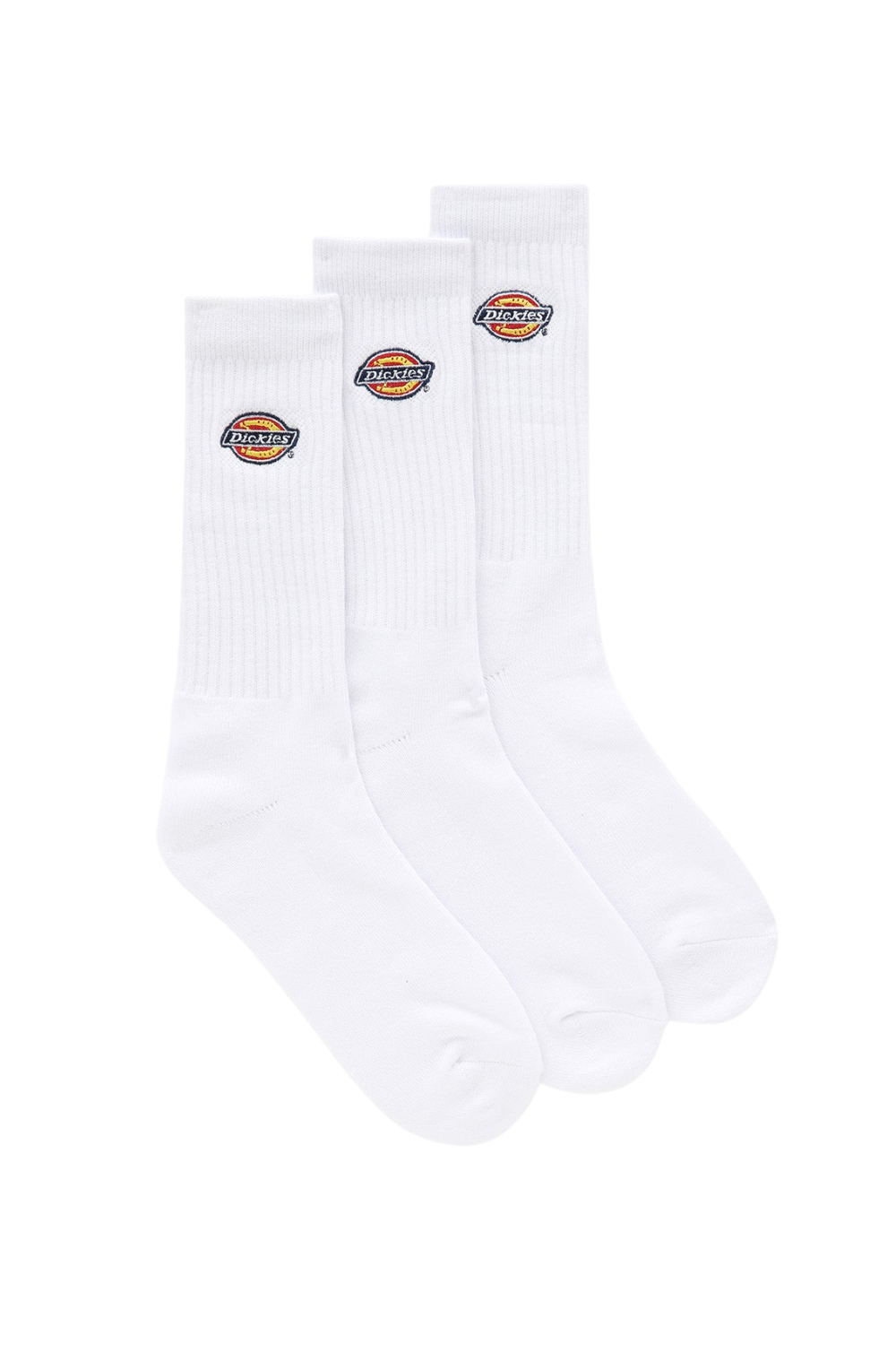 Two white socks with a logo on a white background
