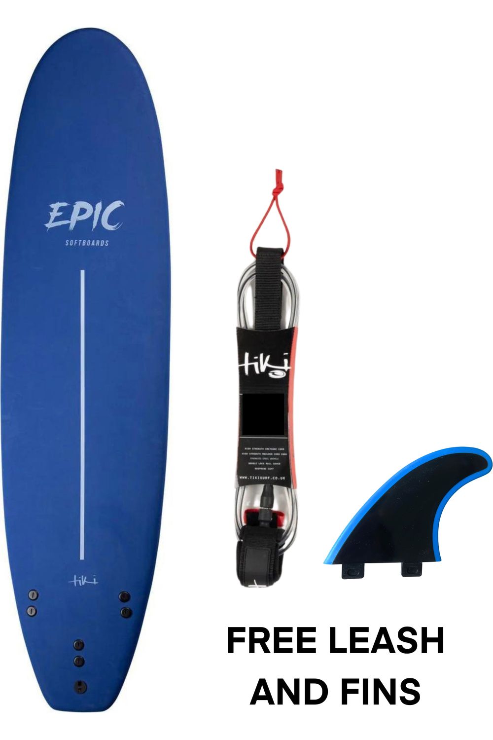 Tiki Epic 8'0 Softboard Bundle Deal In Blue