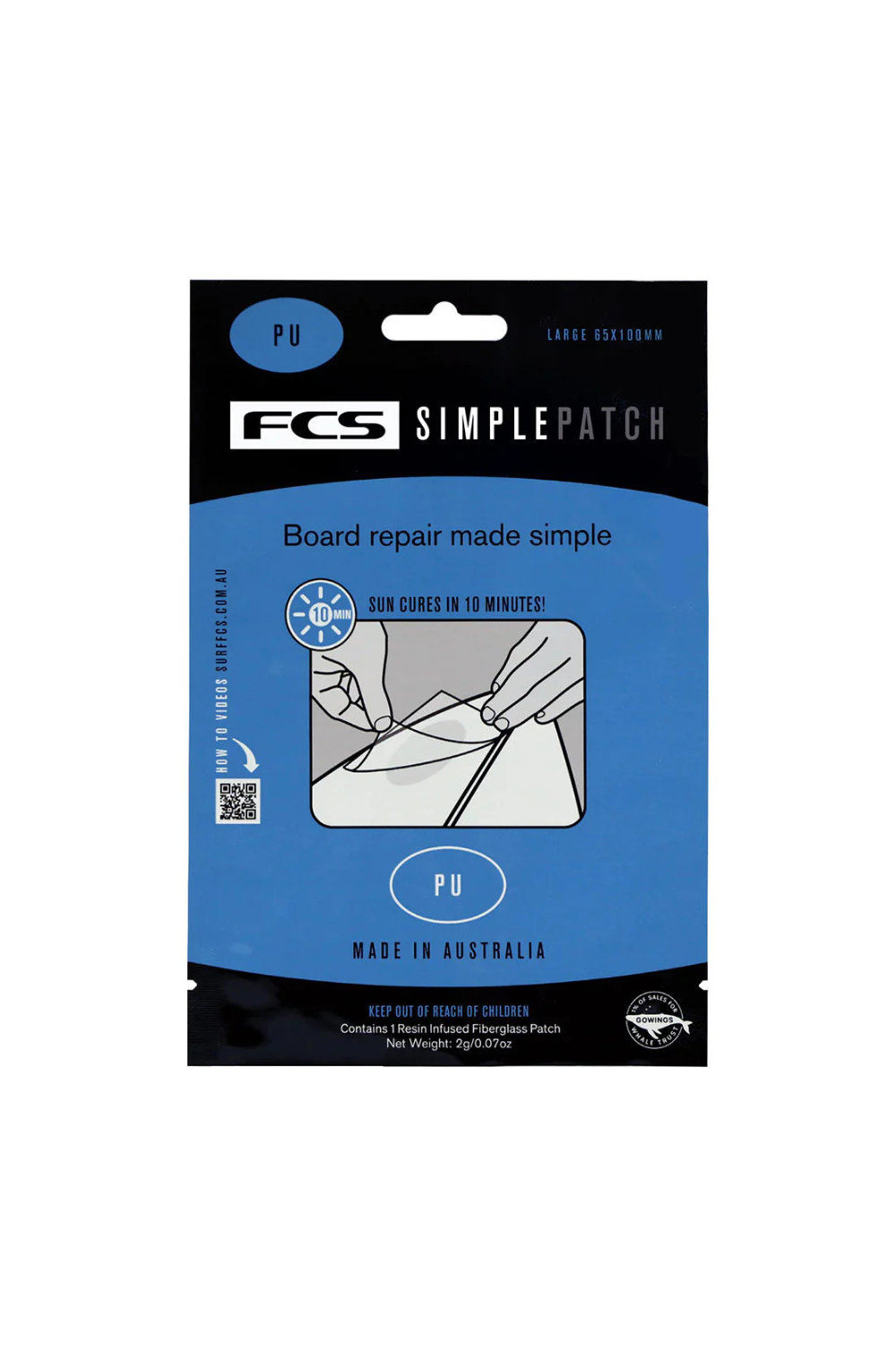 FCS Simple Patch Repair Patch Large - Pu Clear