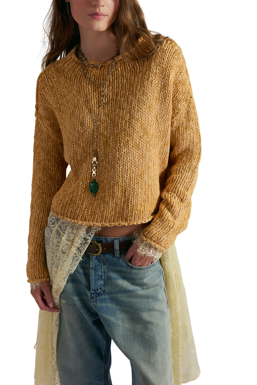 Free People Opal Womens Sweater Sweet Potato