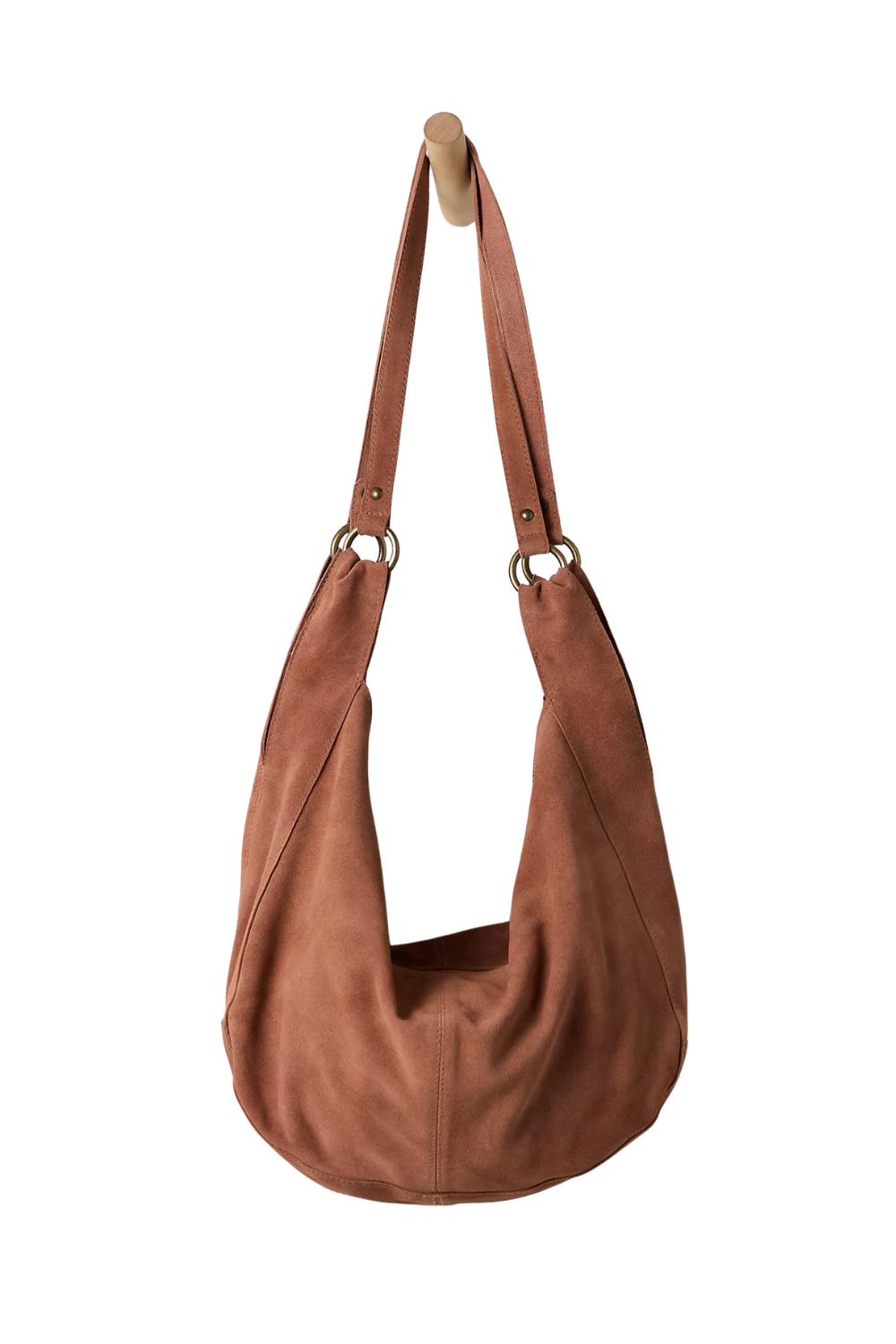 Brown suede tote bag