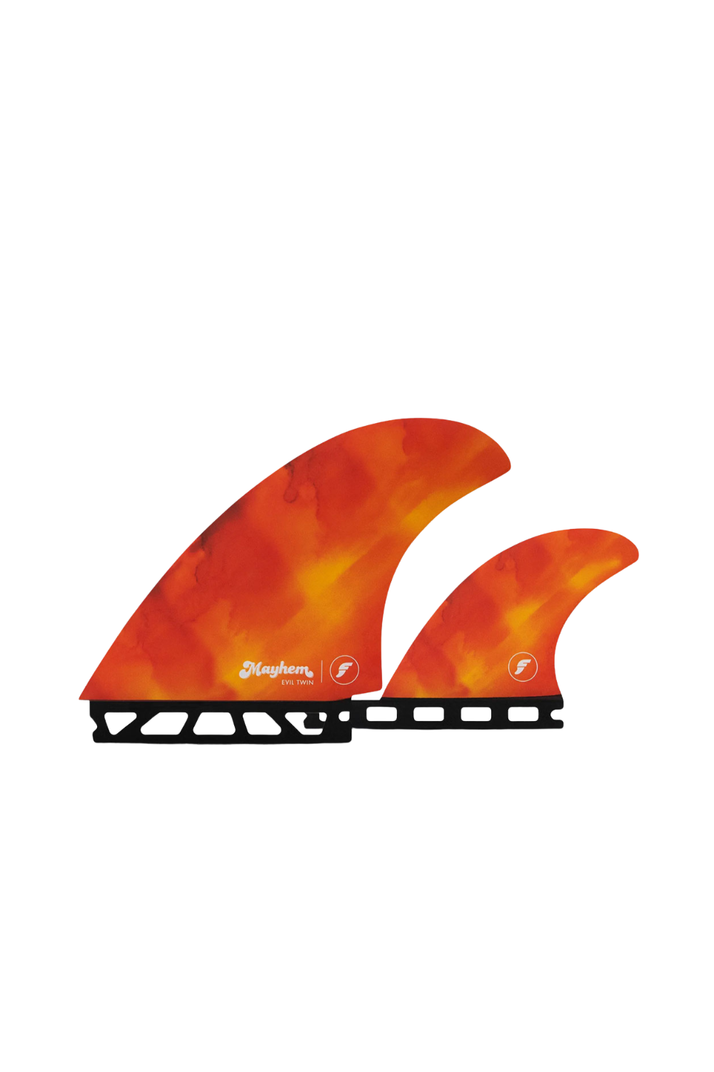 Orange surfboard fins
