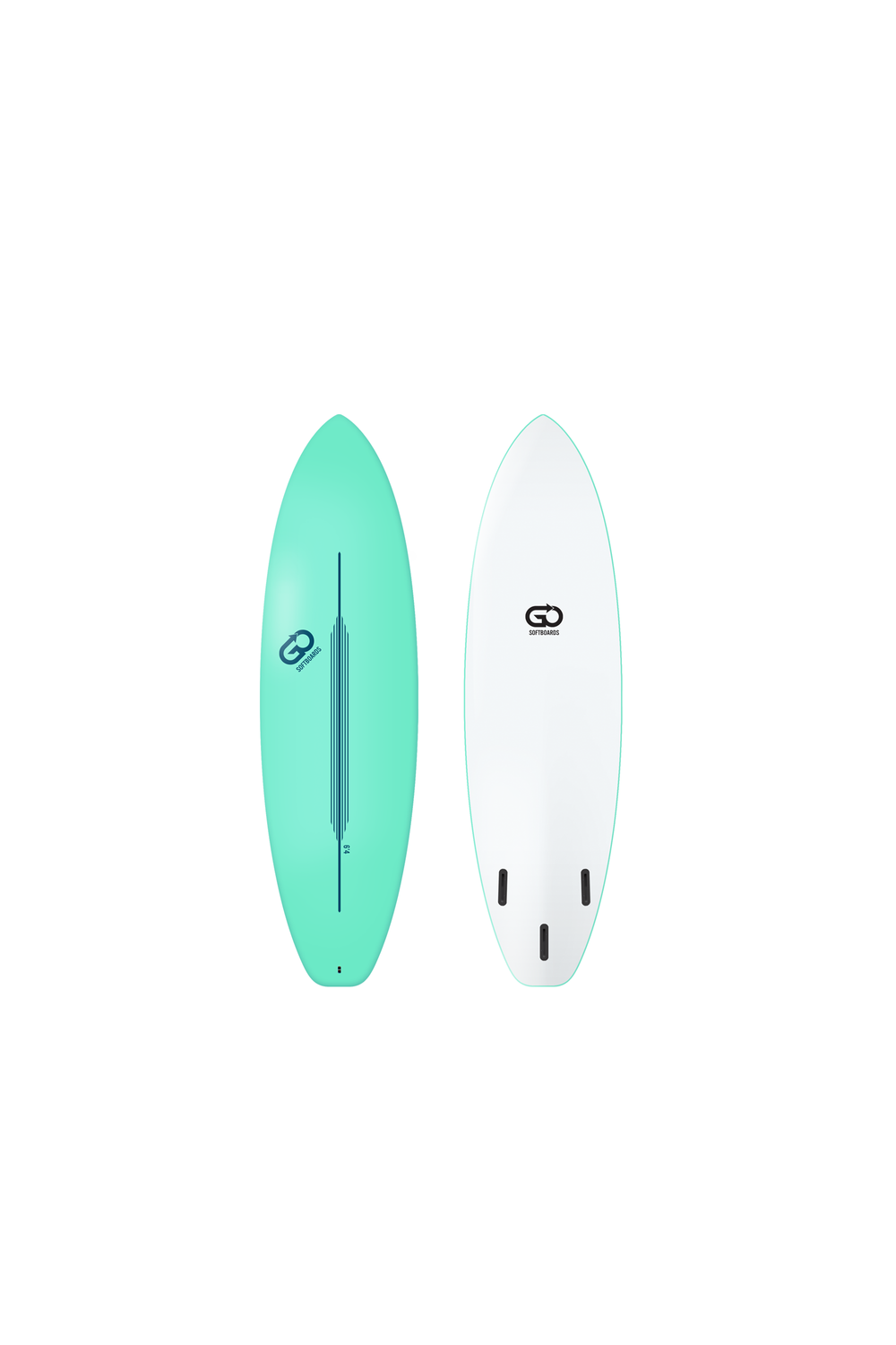 Go Surf Softboard Green White 6'4