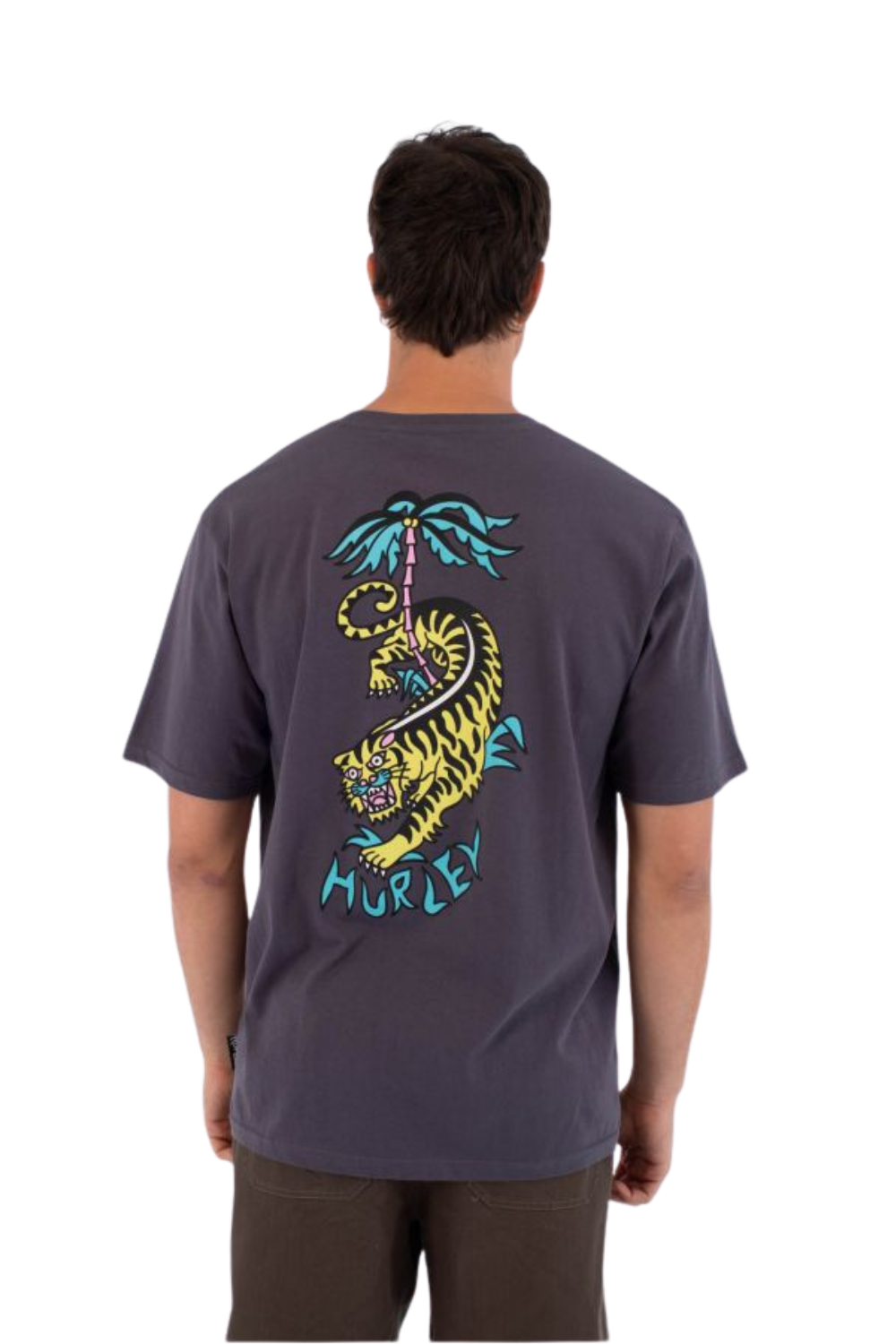 Hurley Etam Tiger Mens T-Shirt Dark Stone Grey