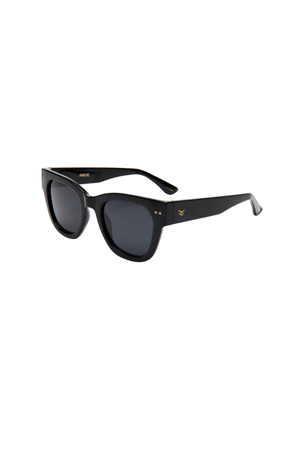 Black sunglasses with a white background