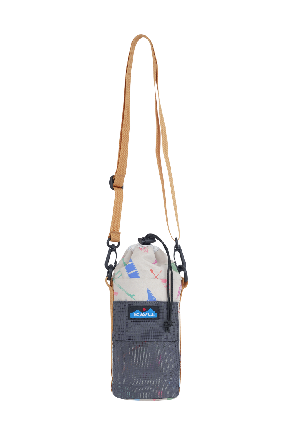 Bottle bag in grey and beige