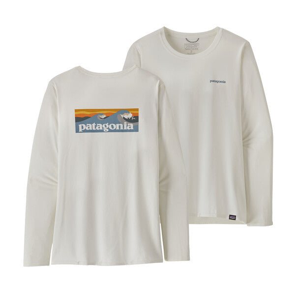 Patagonia Women's Long Sleeve Cap Cool Daily Graphic T-Shirt White