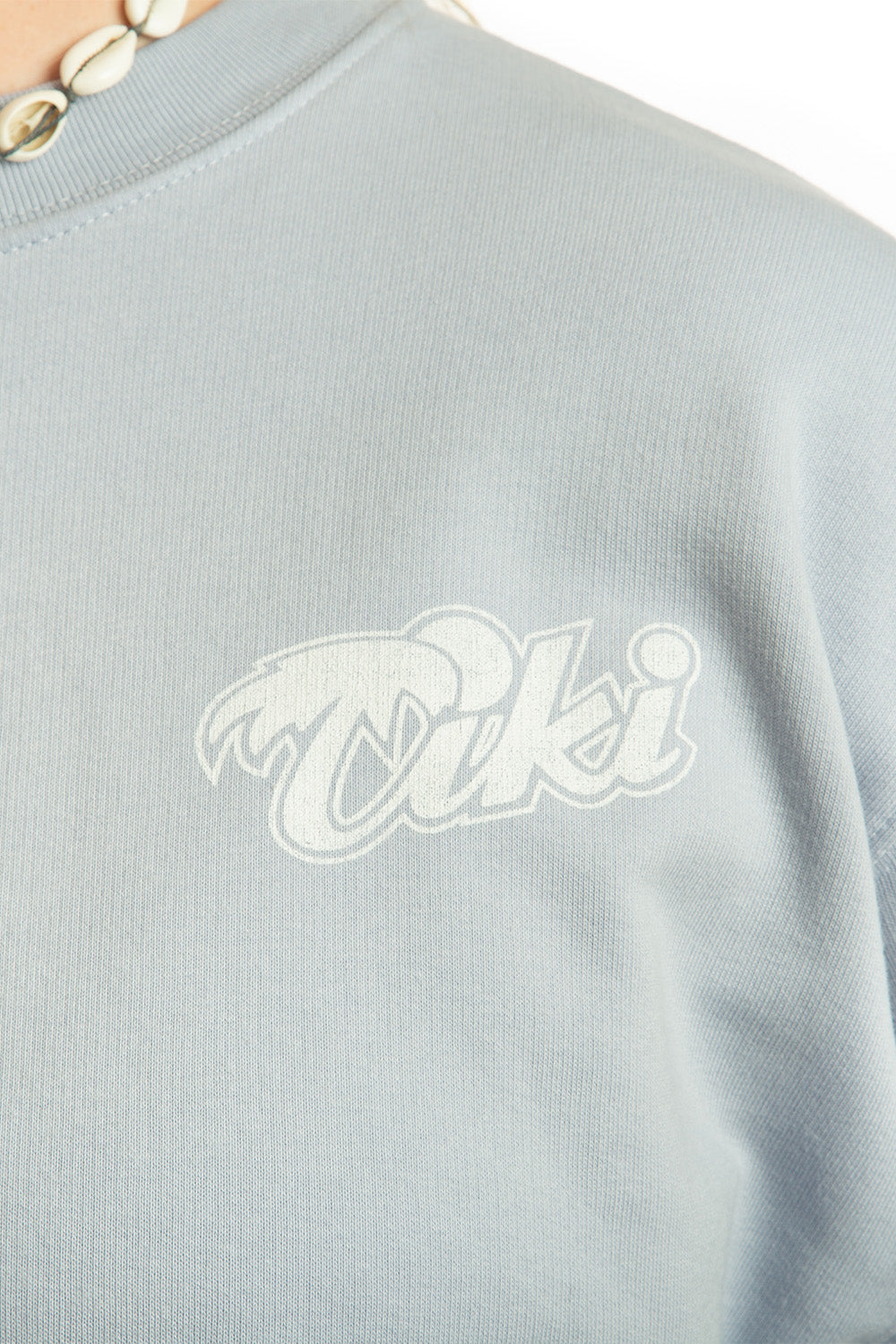 Tiki Retro Palm Crew Sweatshirt Lilac