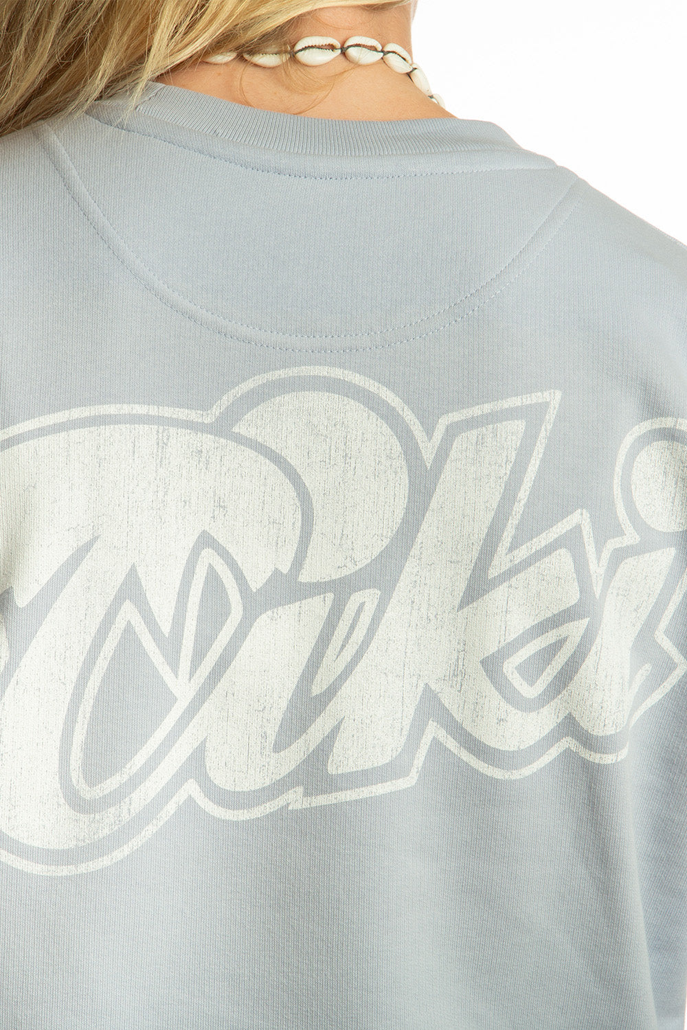 Tiki Retro Palm Crew Sweatshirt Lilac