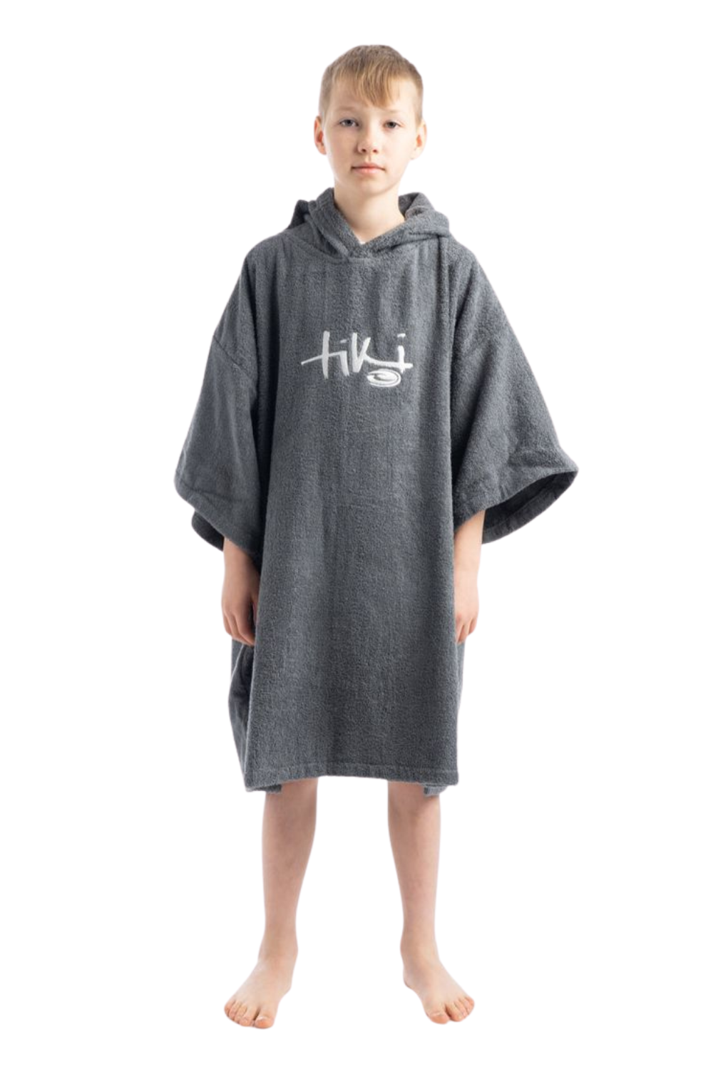 Tiki Junior Hooded Change Robe Grey