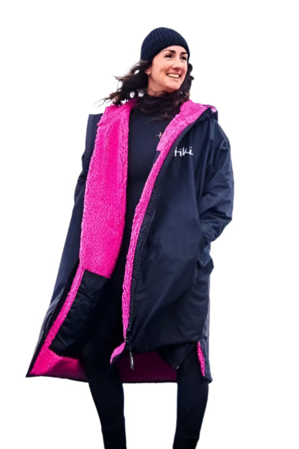 Tiki Tech Robe Black With Pink Lining