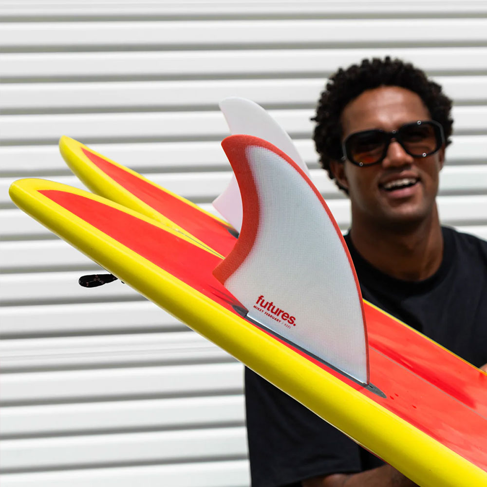 Futures Mikey February Keel Fiberglass Fins Red/Grey