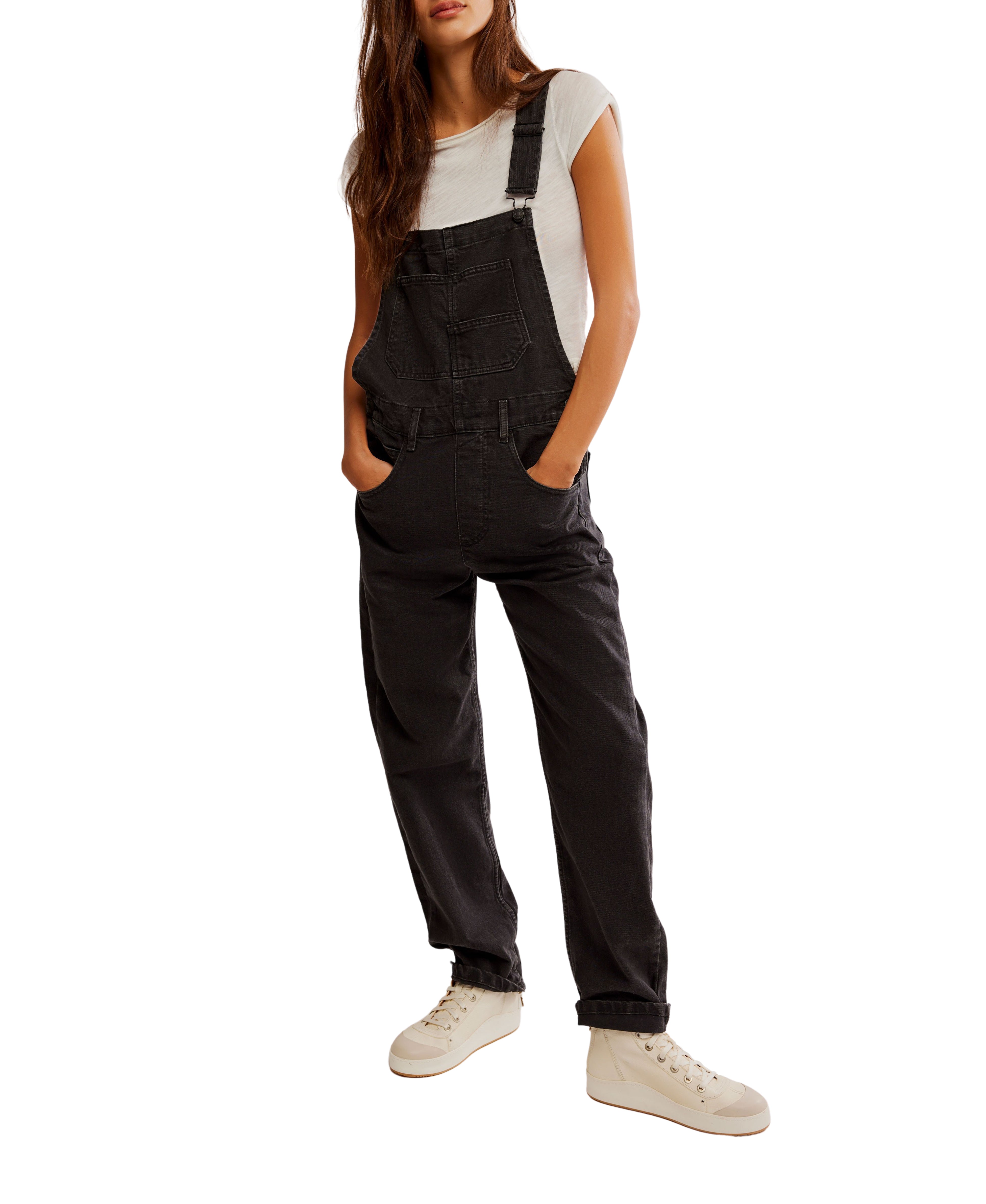 Free People Ziggy Denim Overall Mineral Black