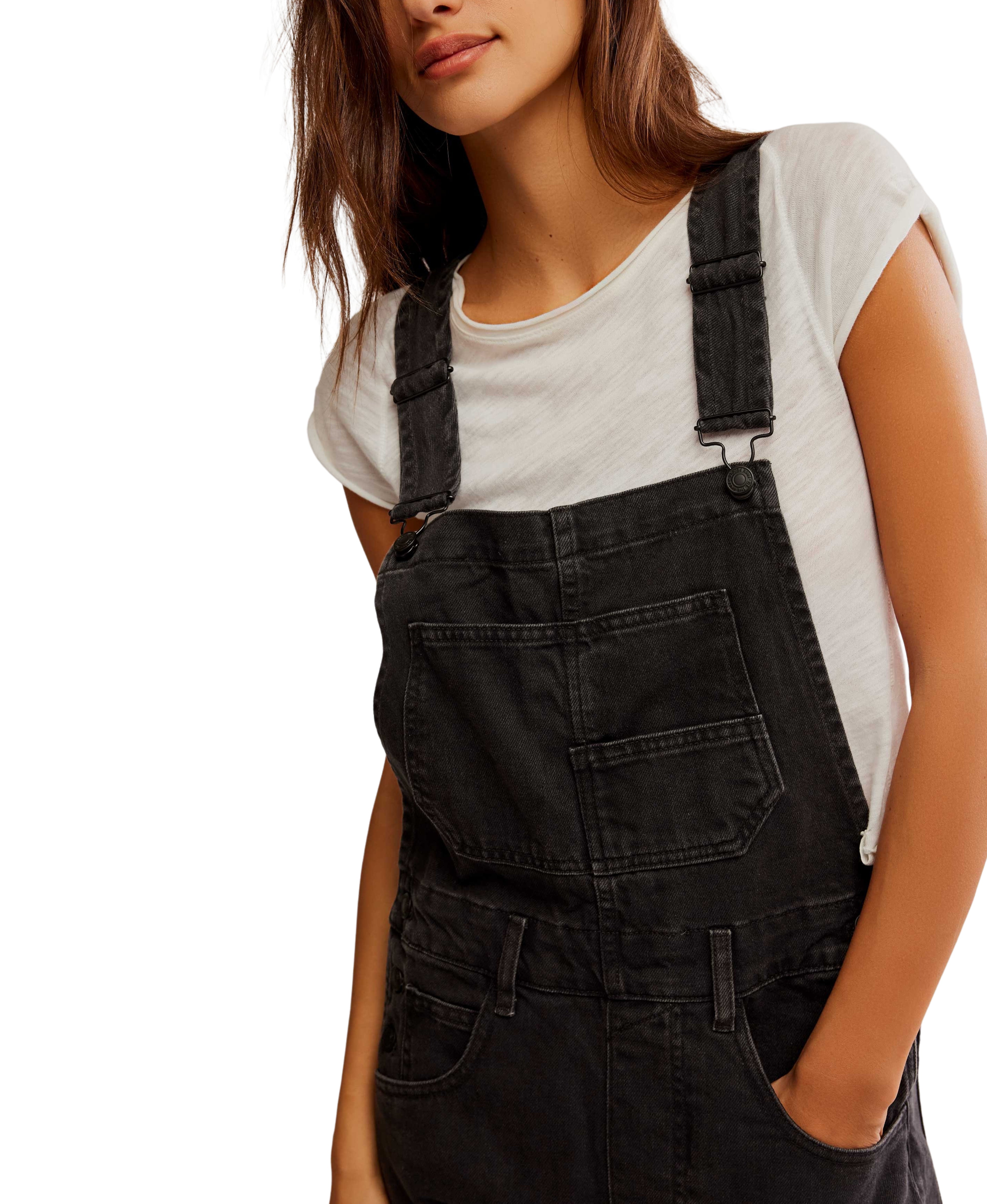 Free People Ziggy Denim Overall Mineral Black