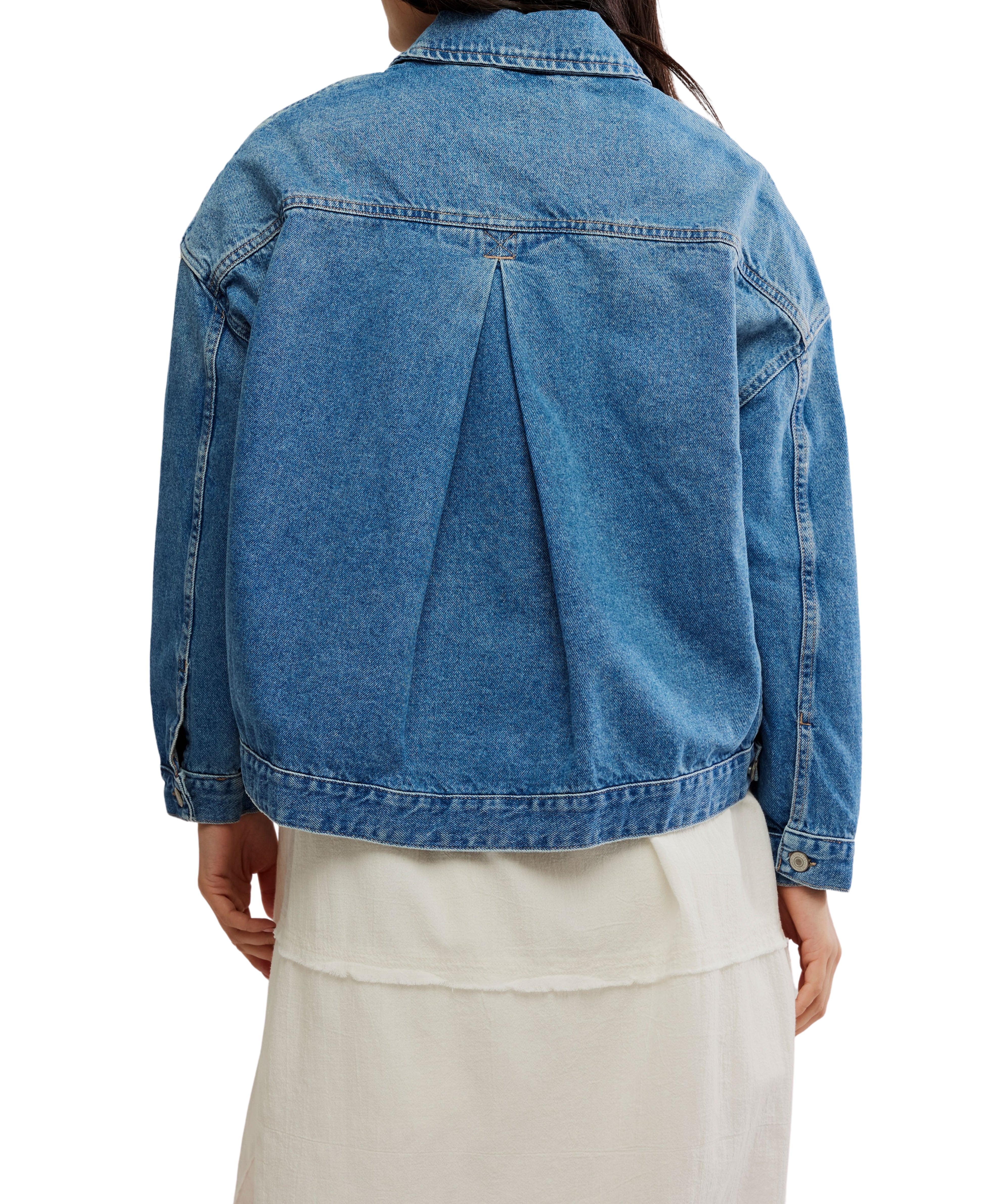 Free people Opal Swing Denim Jacket Blue Combo