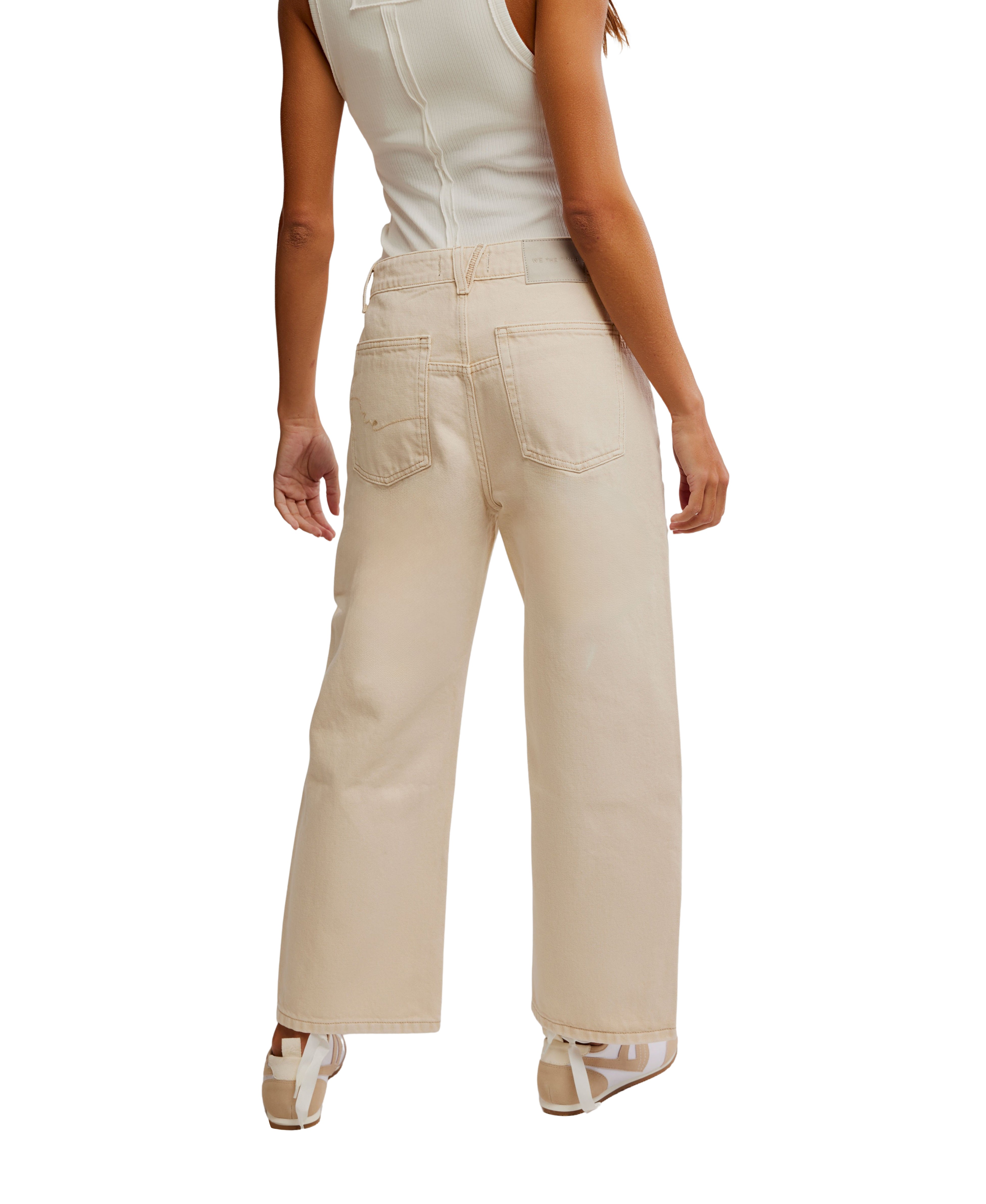 Free people Deep Trance Dropped BF Jeans Cream