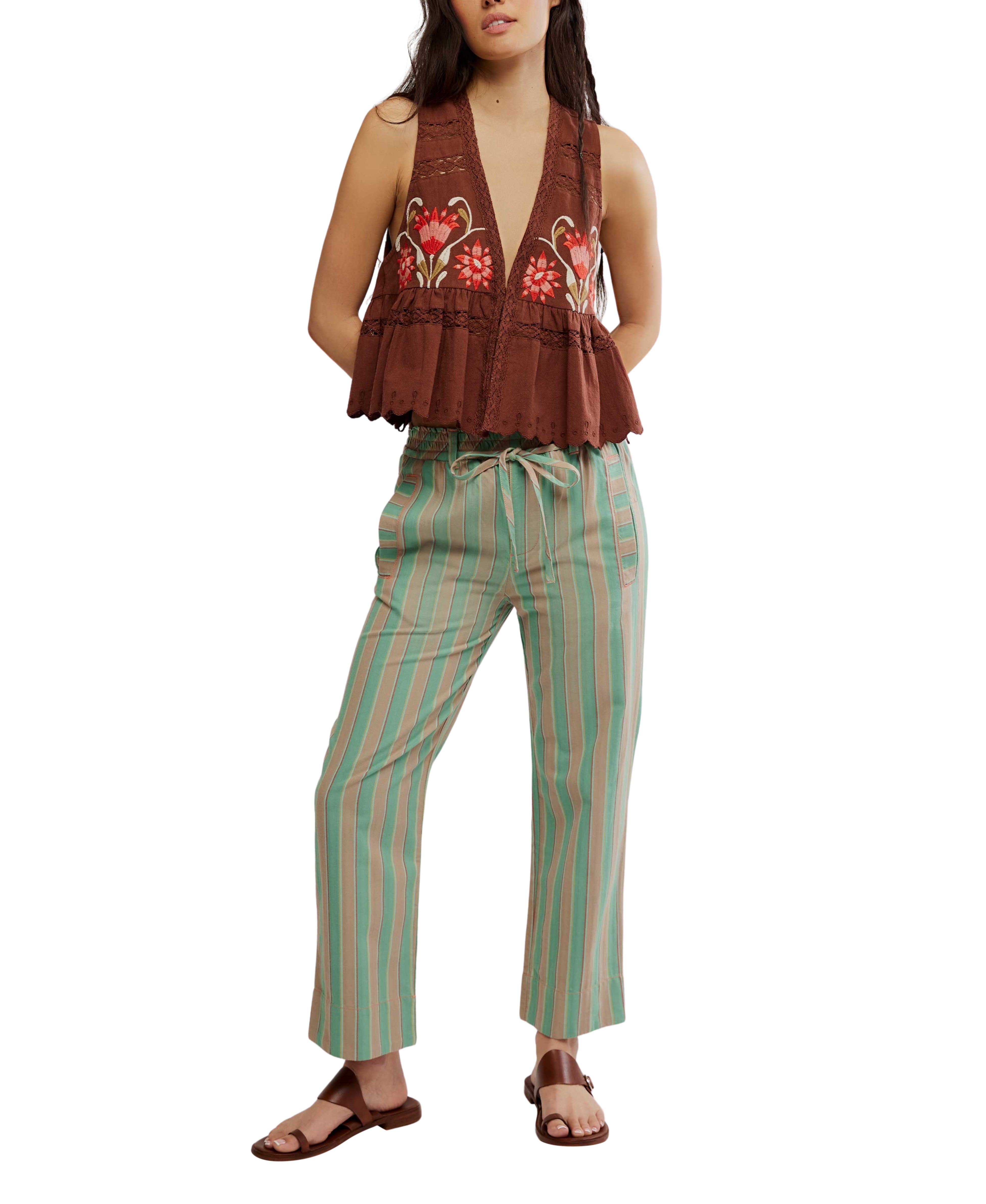 Free people Marielle Pull On Trouser Ginger Combo