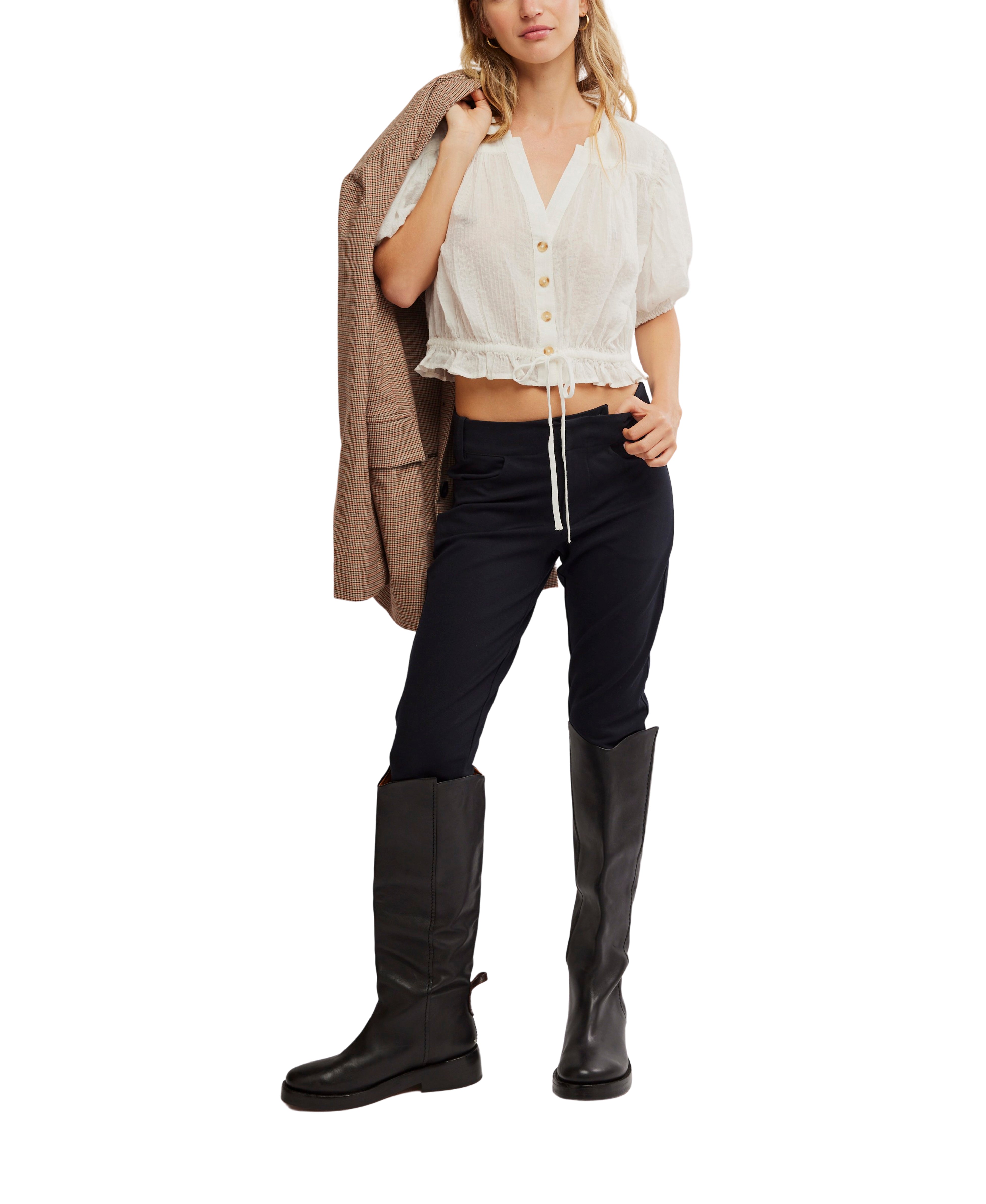 Free people Little Cloud Shirt Ivory Top