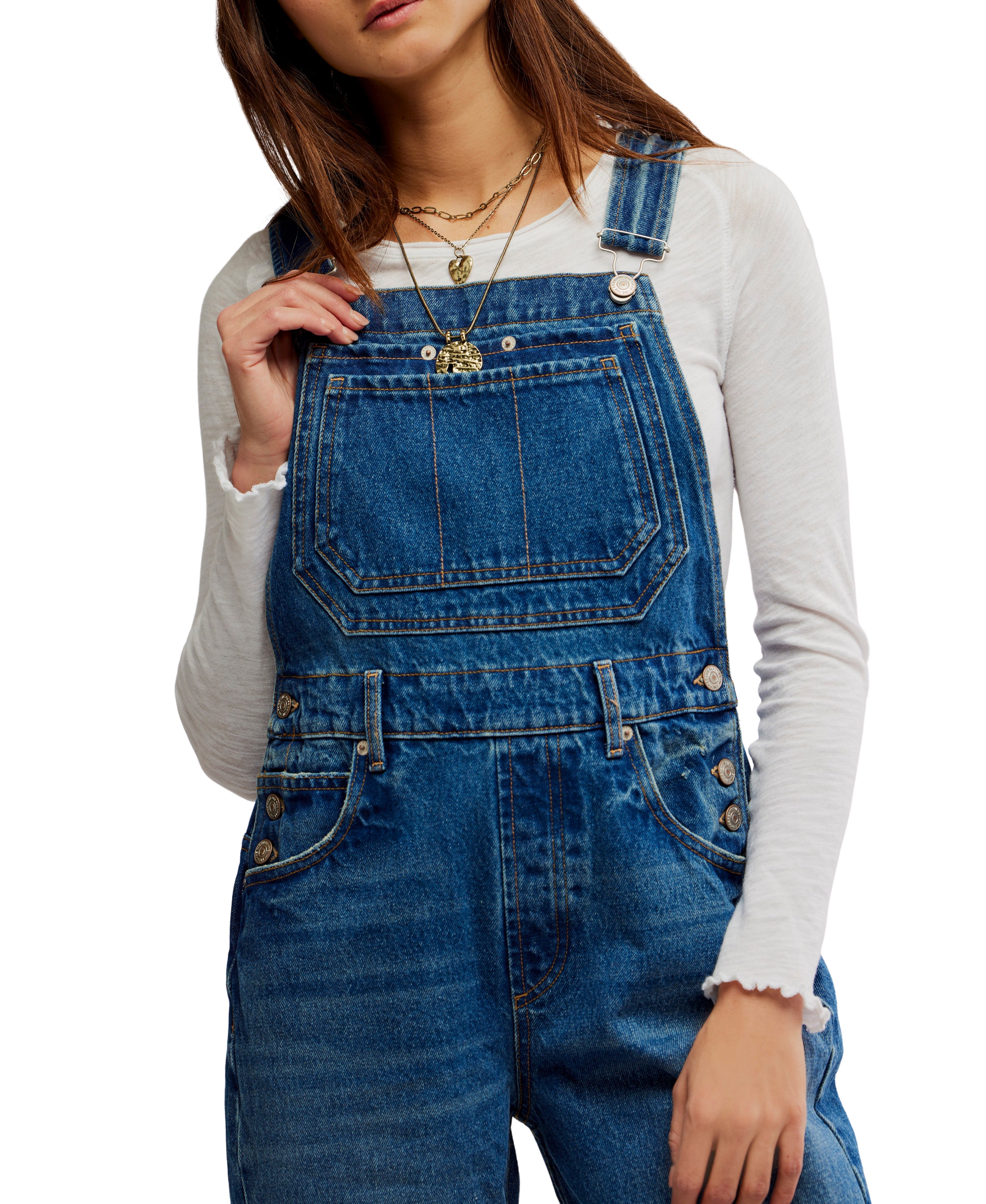 Free people Deep Trance Overall Blue