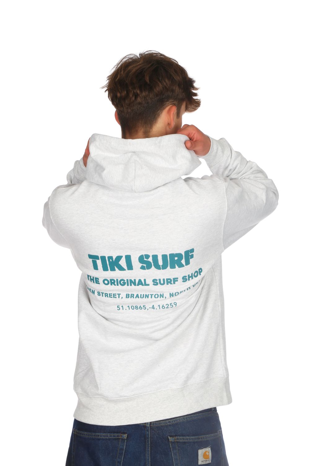 Tiki OG Surf Shop Hoodie Cool Heather Grey