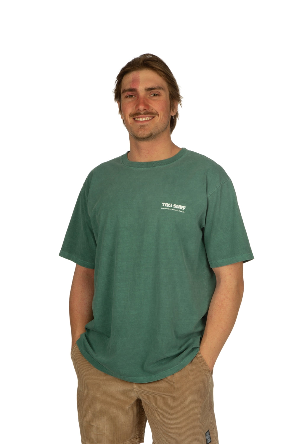 Tiki OG Surf Shop T-Shirt Green Wash