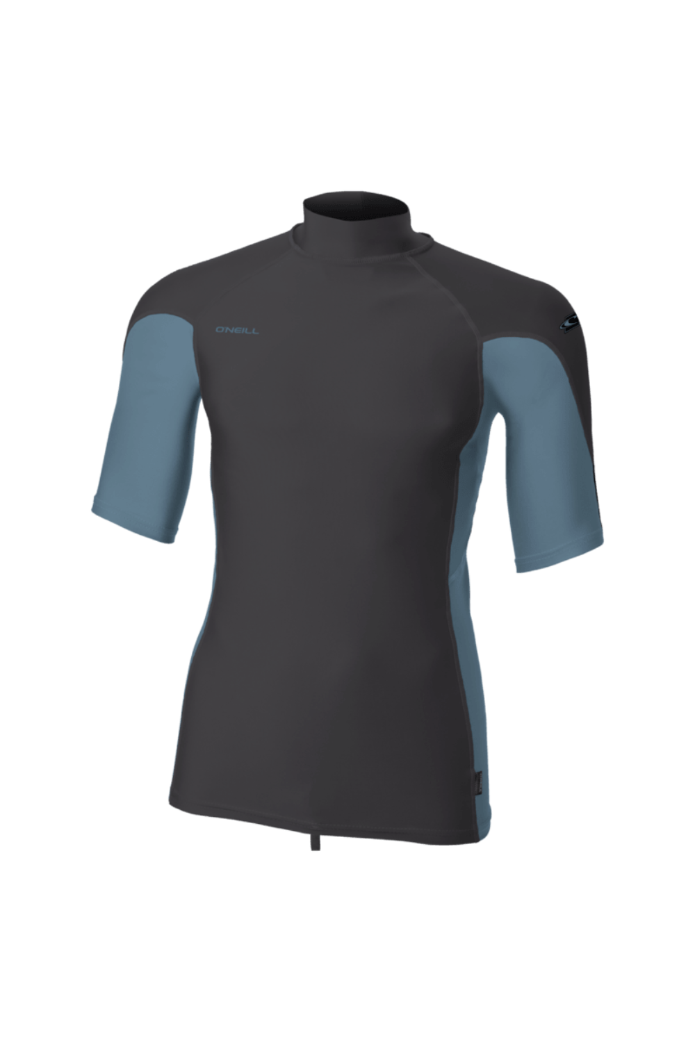 O'Neill men's Rash guard in black and grey, with short-sleeve
