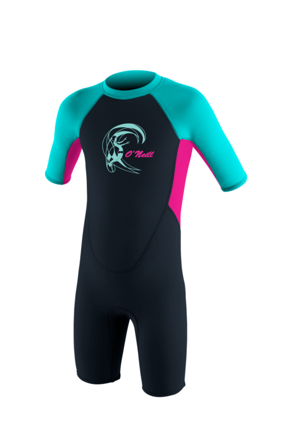 O'Neill Reactor-2 2mm Toddler Spring Wetsuit Back Zip Short Sleeve Slate/Berry/Light Aqua