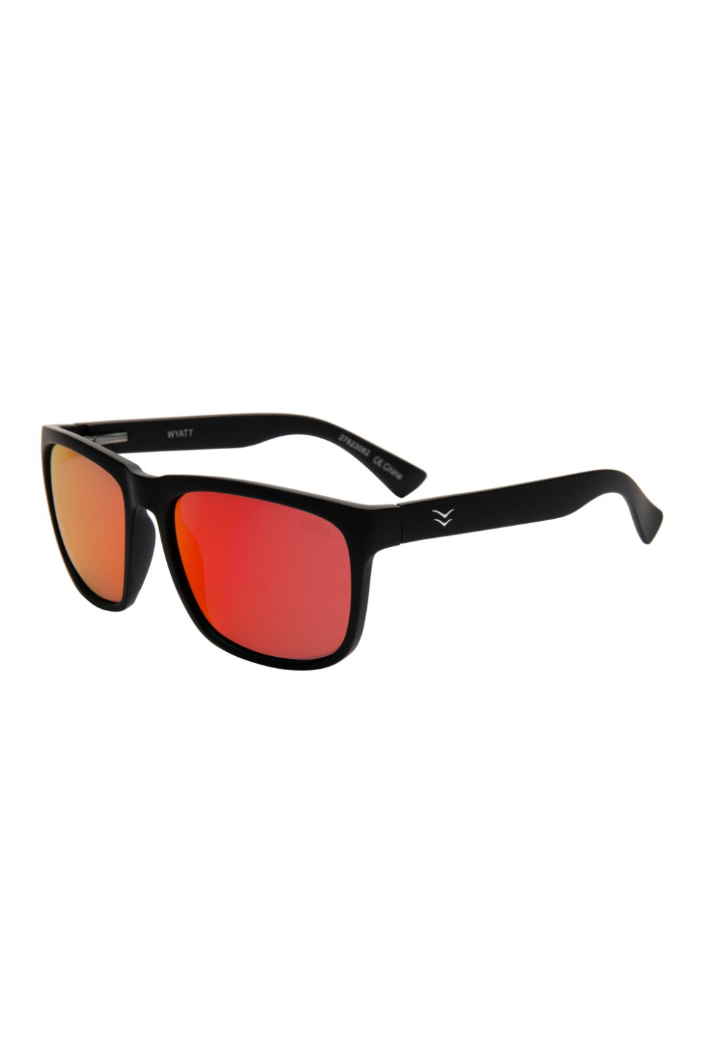 I-Sea Wyatt Sunglasses Black/Red Mirror Polarized