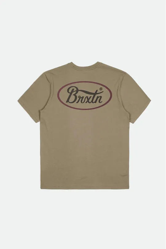 Brixton Parsons Short Sleeve T Oatmeal/Washed Black/Mahogany