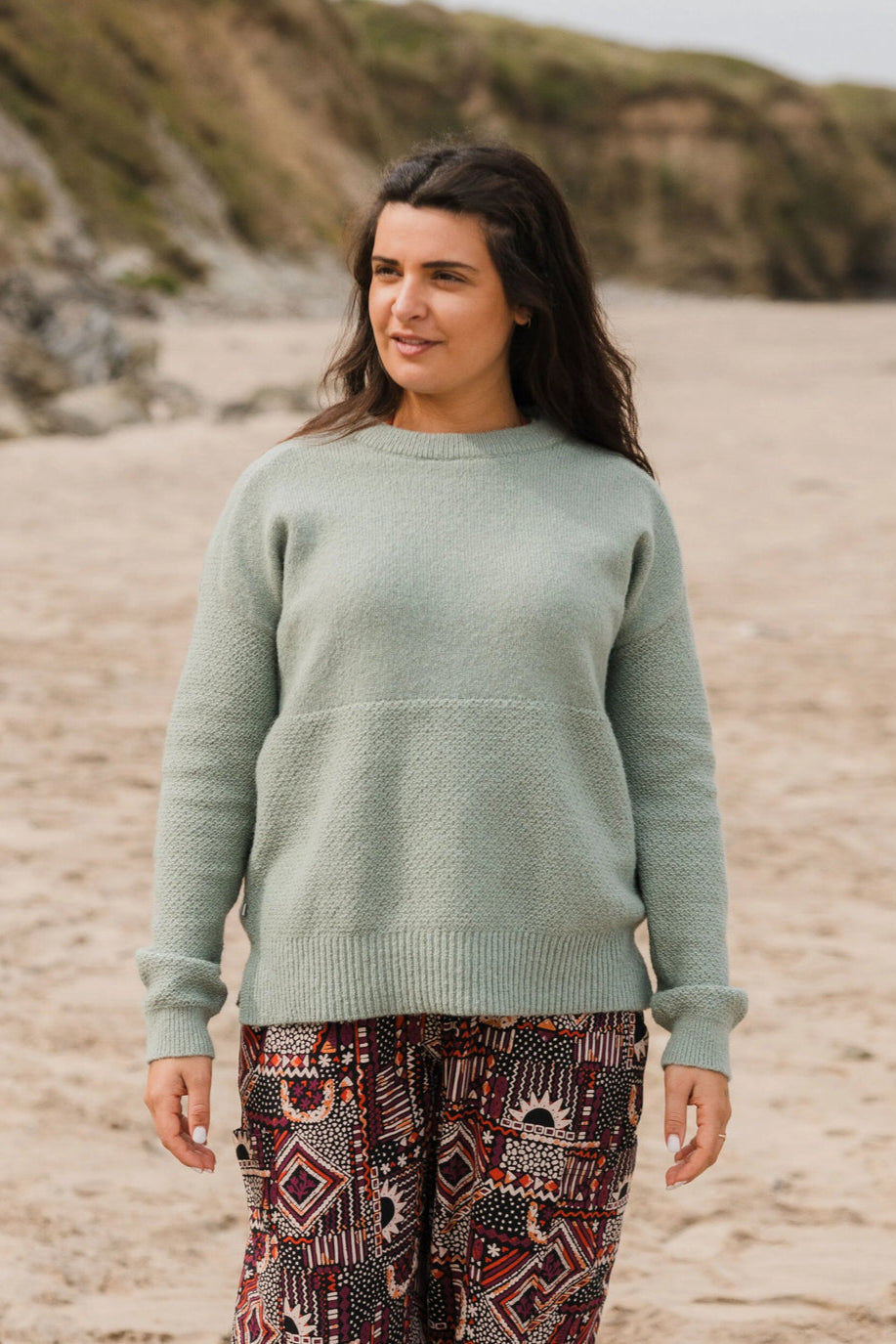 Passenger Cove Recycled Knitted Jumper Pistachio