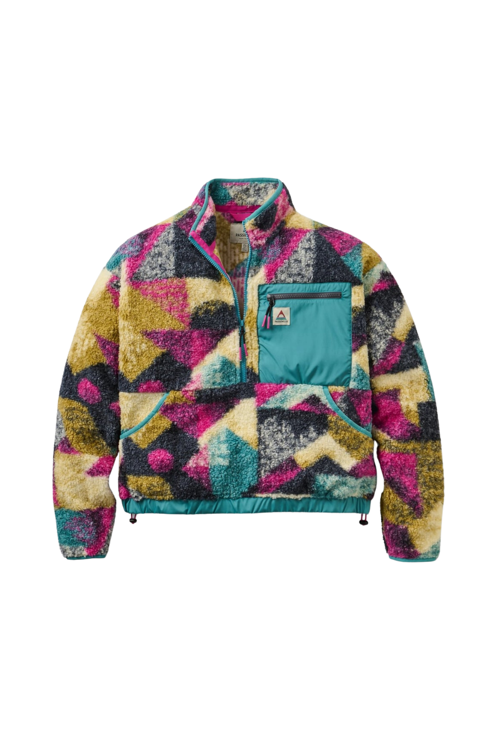 Passenger Ravi Womens Recycled Sherpa Fleece Mosaic Mountain Charcoal