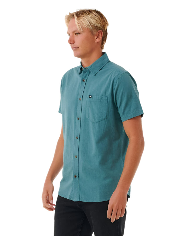 Rip Curl Classic Surf Washed Short Sleeve Shirt Pine Night