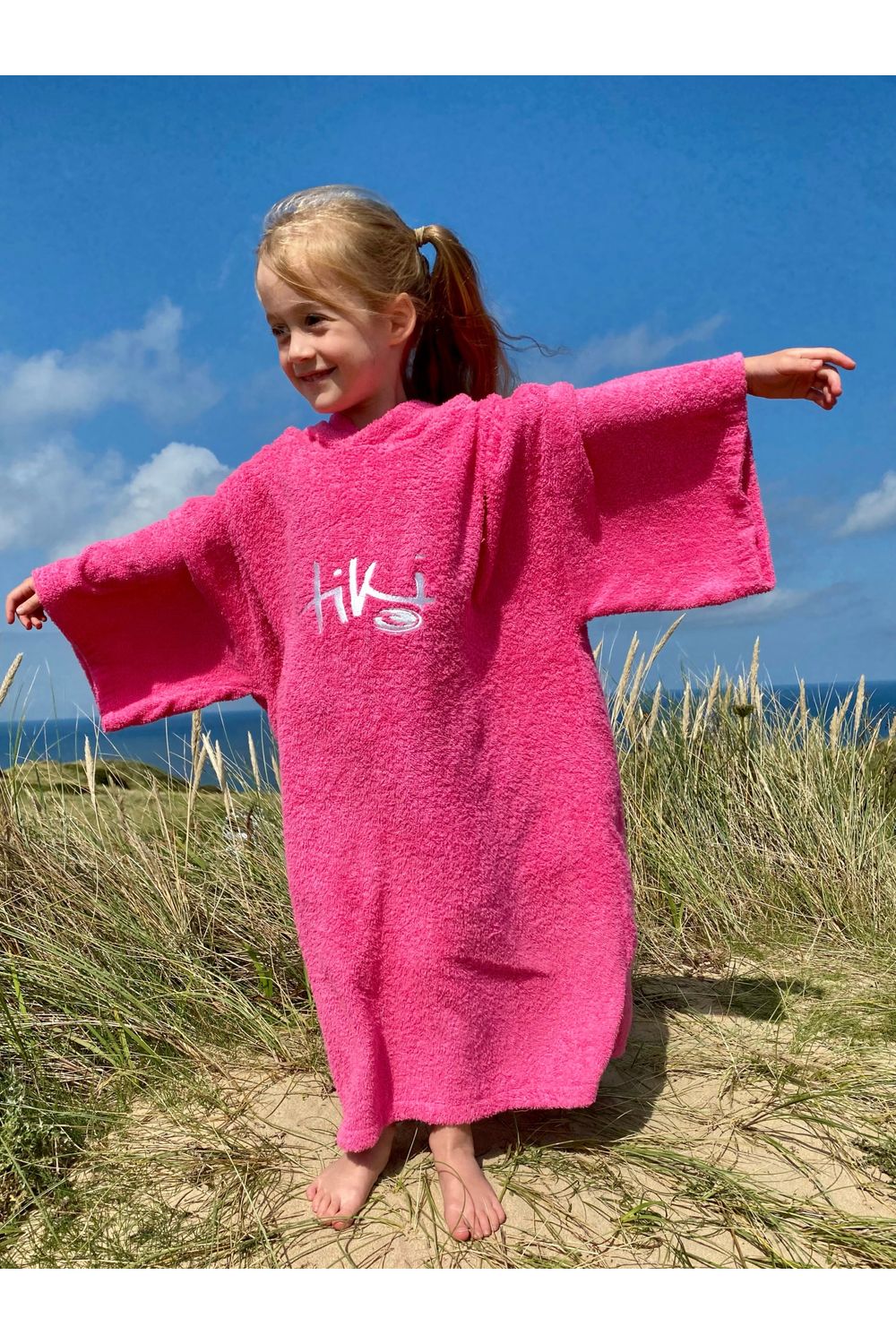 Tiki Junior Hooded Change Robe Pink