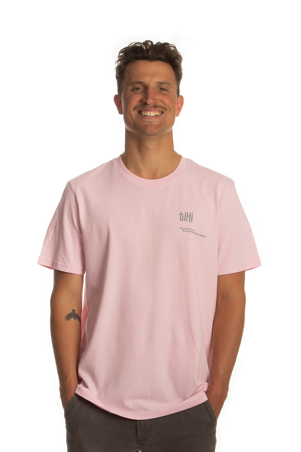 Tiki Twin Parrot Short Sleeve T-Shirt Pink