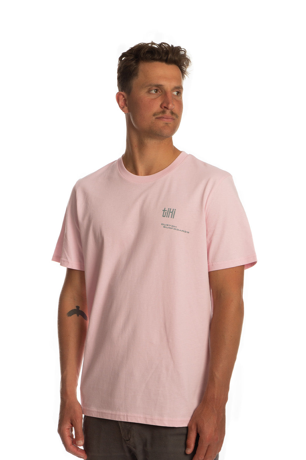 Tiki Twin Parrot Short Sleeve T-Shirt Pink