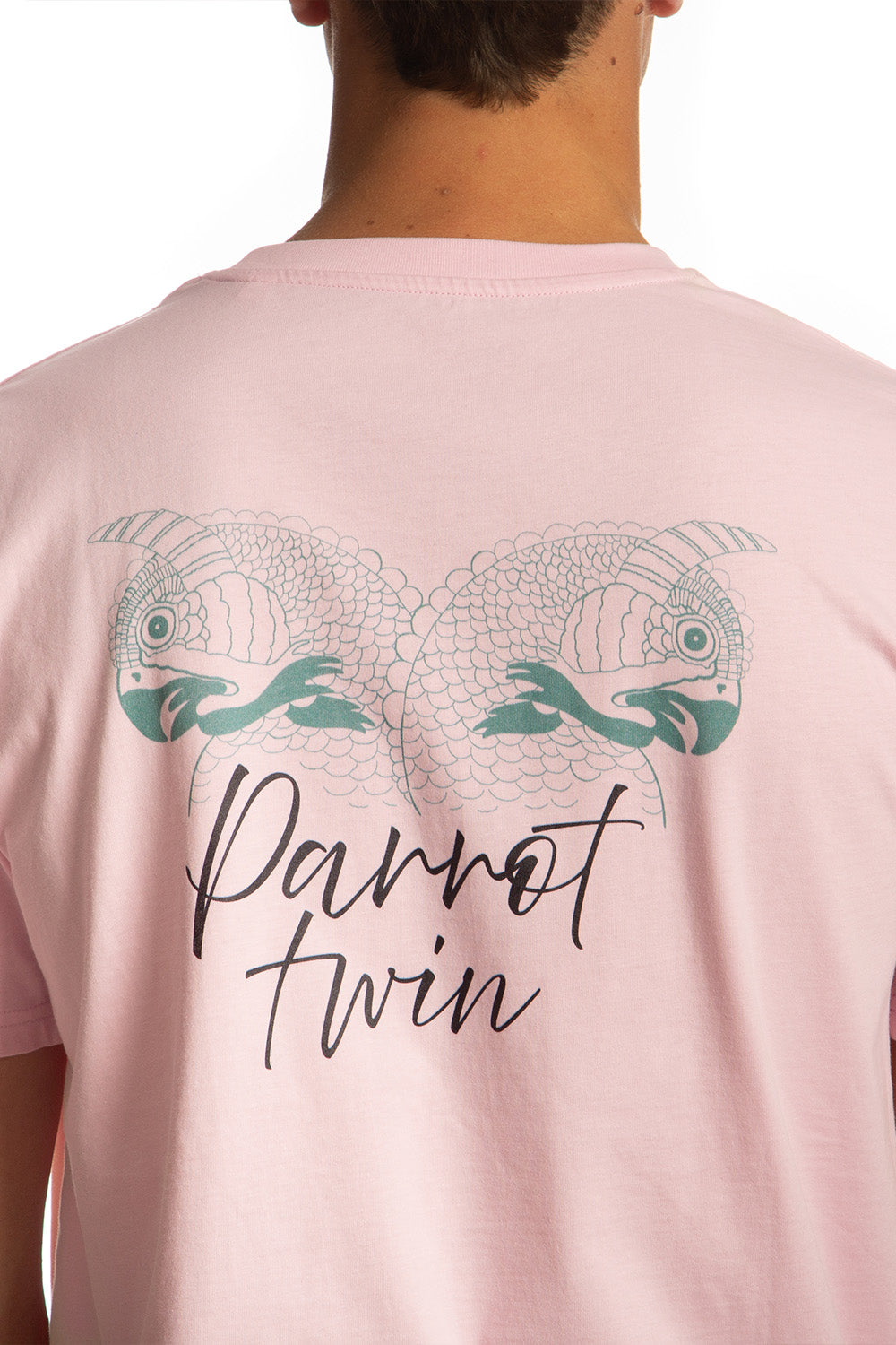 Tiki Twin Parrot Short Sleeve T-Shirt Pink