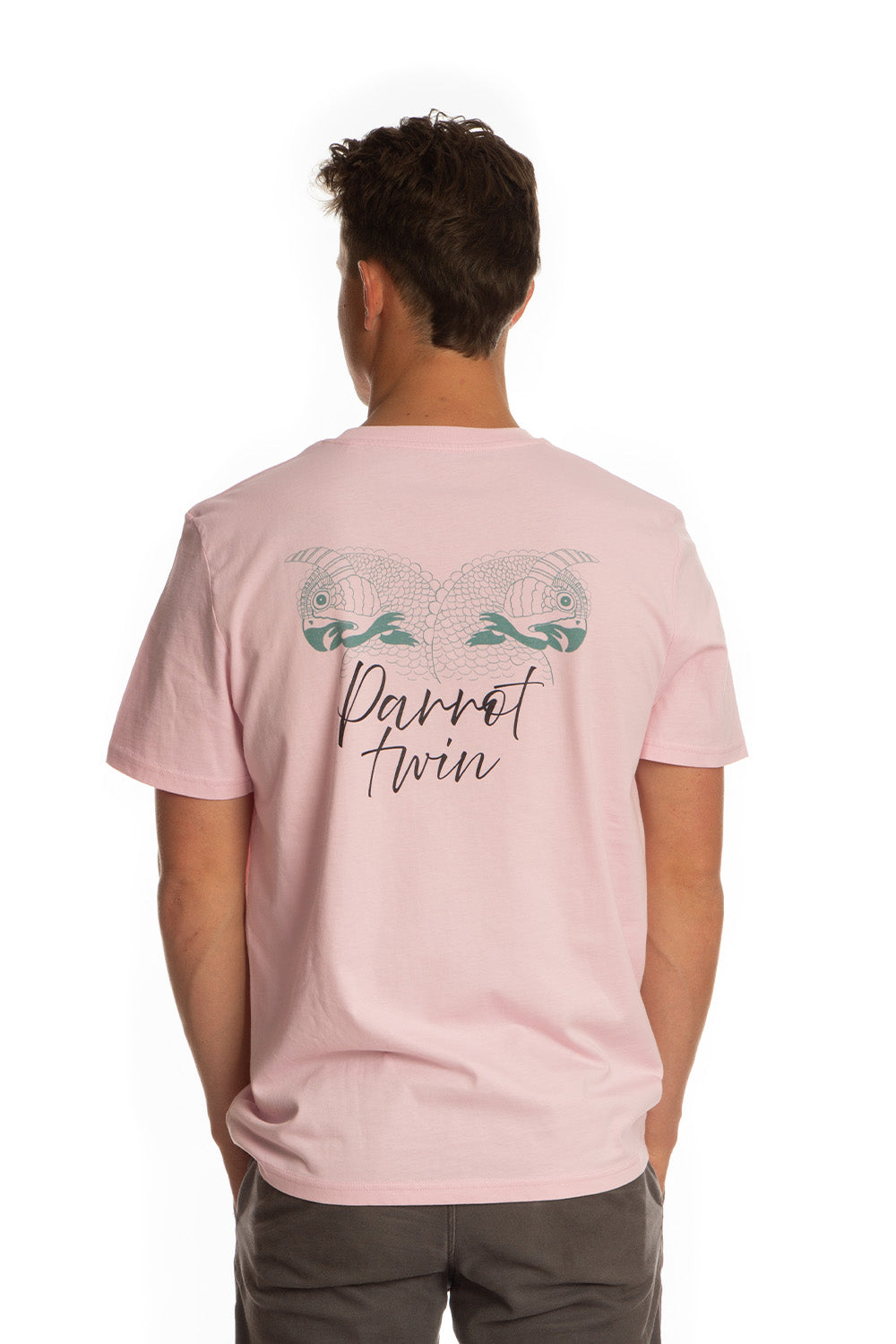 Tiki Twin Parrot Short Sleeve T-Shirt Pink