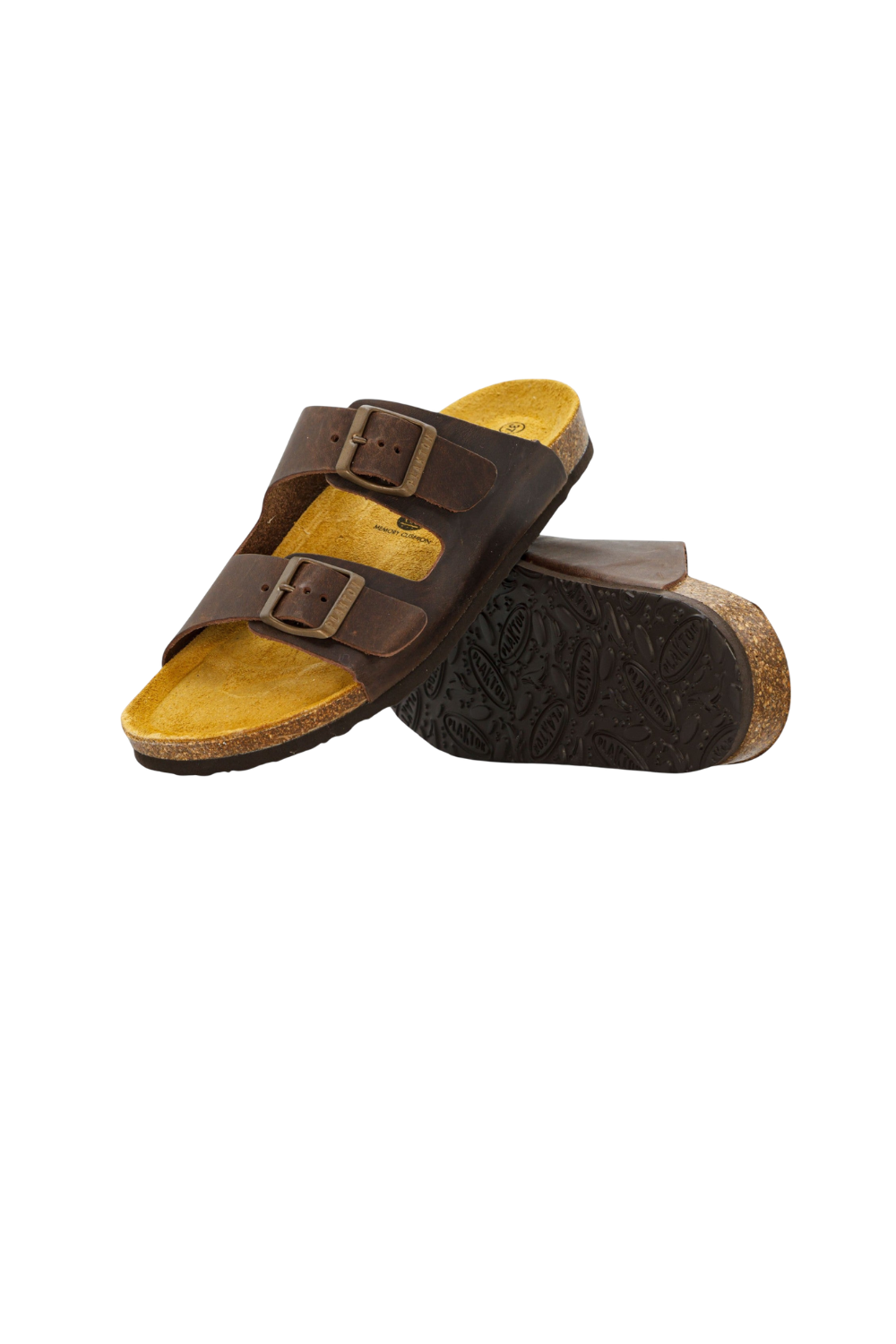 Pair of brown Plakton sandals
