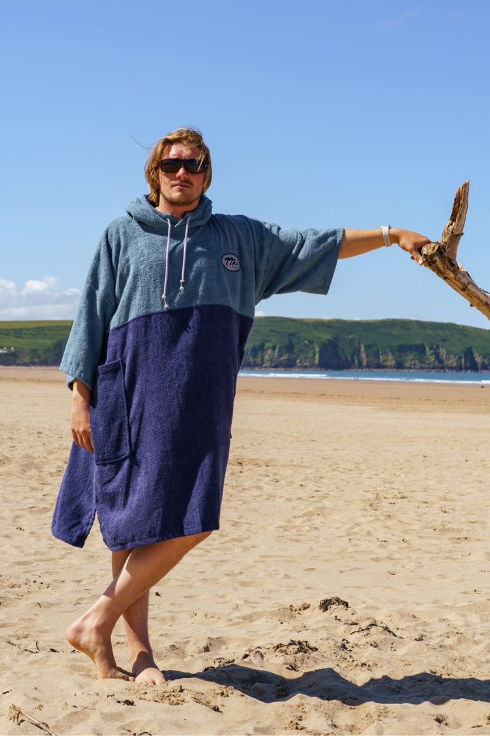 Tiki Adults Cosy Towel Robe Deep Ocean Blue