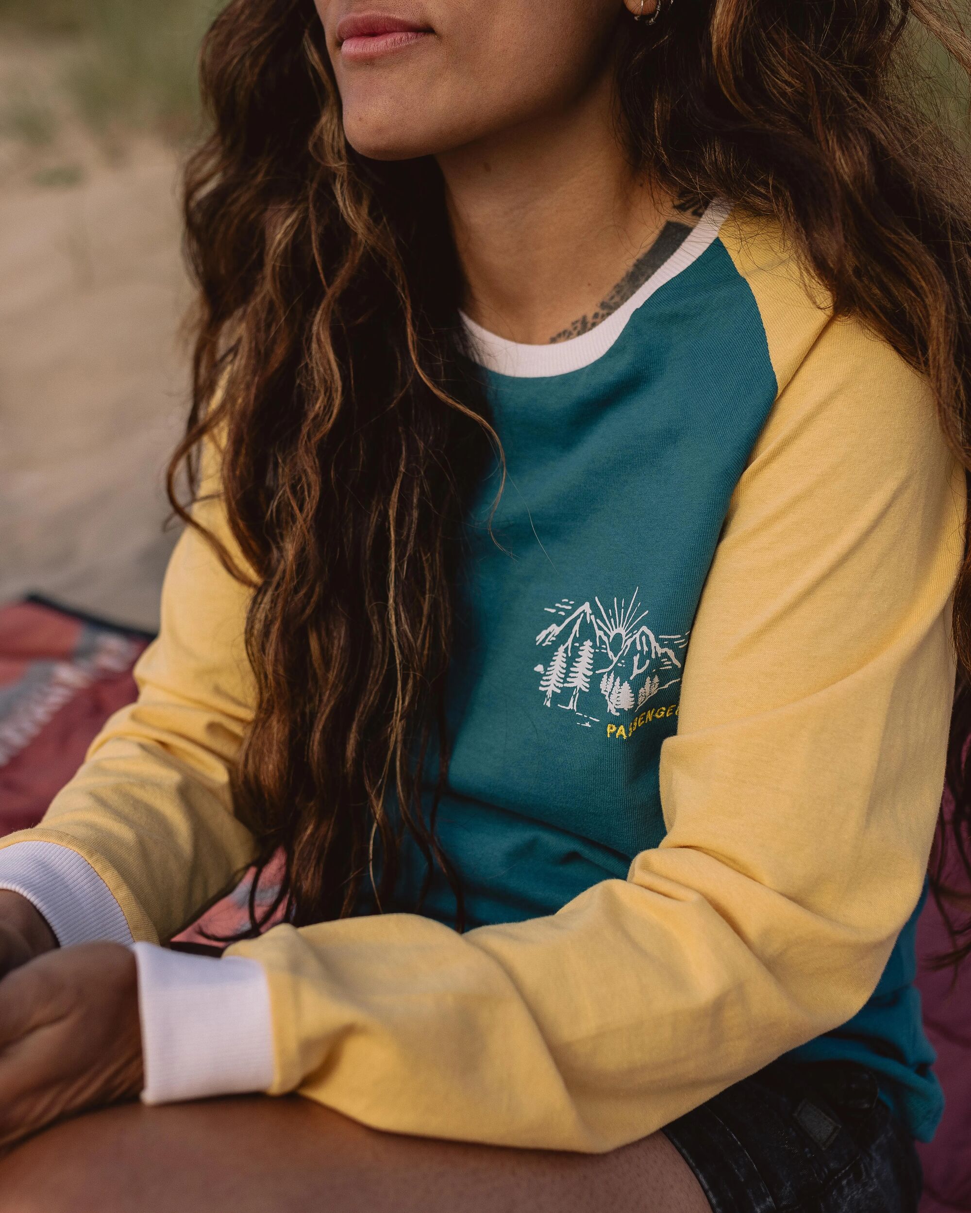 Passenger Riser 2.0 Recycled Cotton Ls T-Shirt Blue Coral