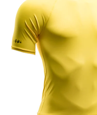Tiki Adult Rash Vest Short Sleeve With Logo Yellow
