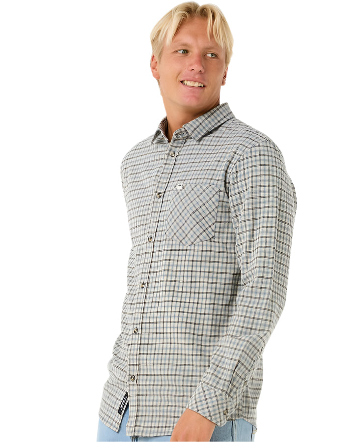 Rip Curl Classic Surf Checked In Flannel Shirt Blue Stone