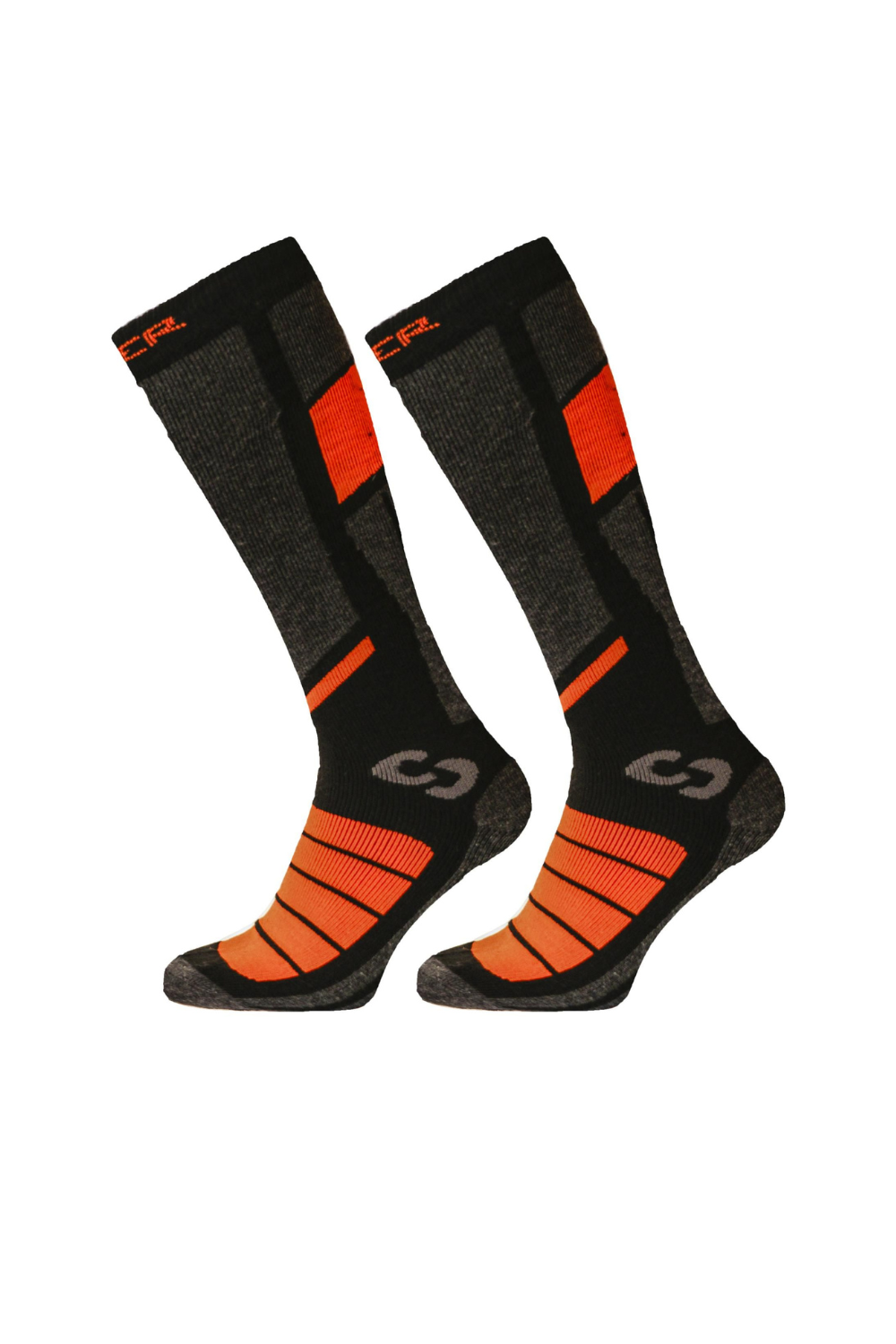 Black and orange ski socks