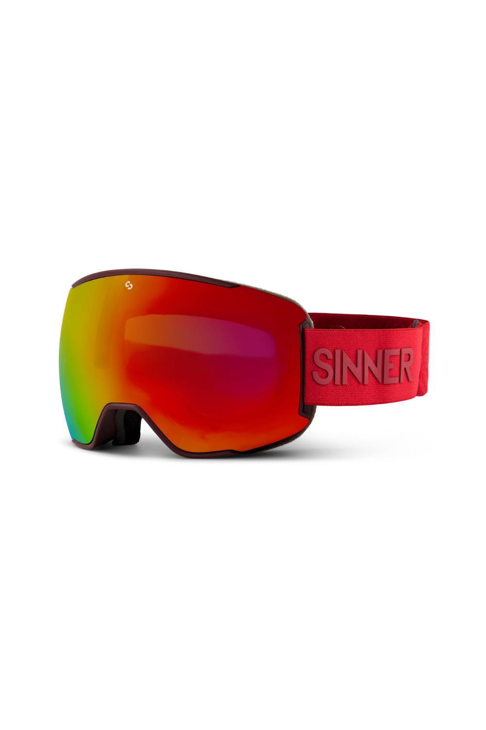 Ski Googles in Burgundy red with Sinner logo on the strap