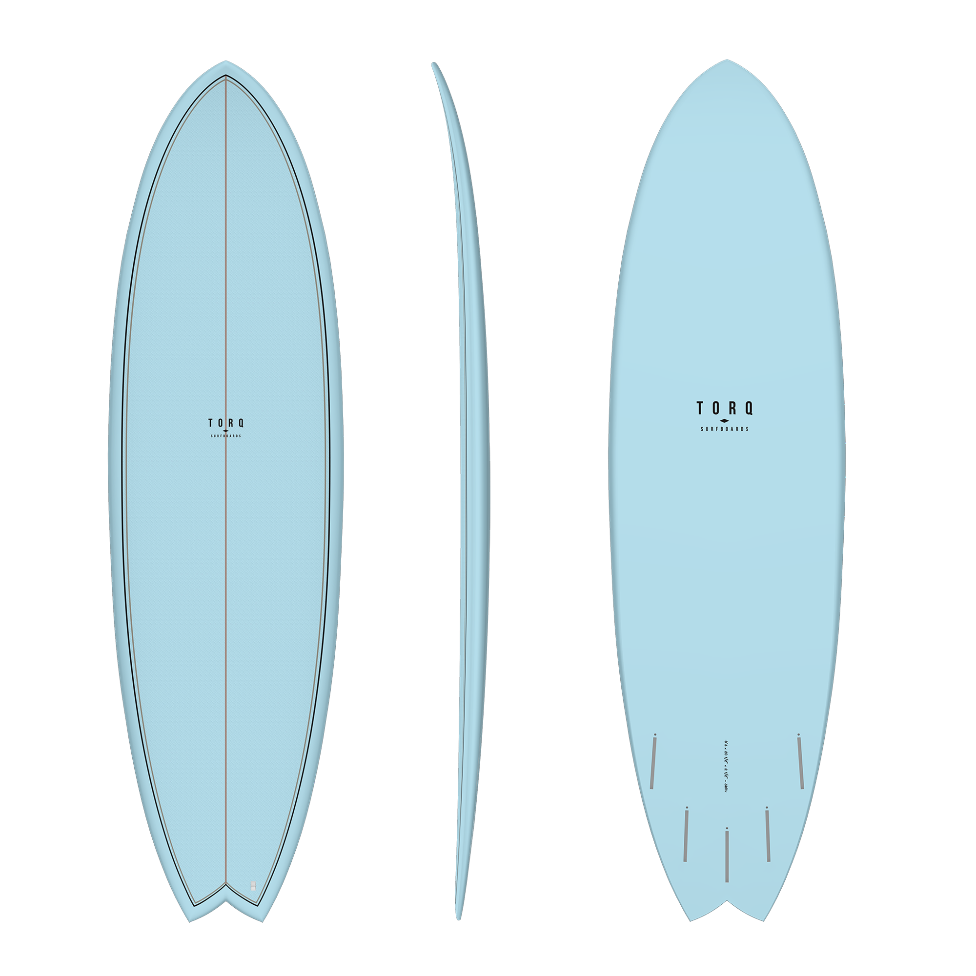 Torq TET ModFish Blue Fibre Pattern Surfboard