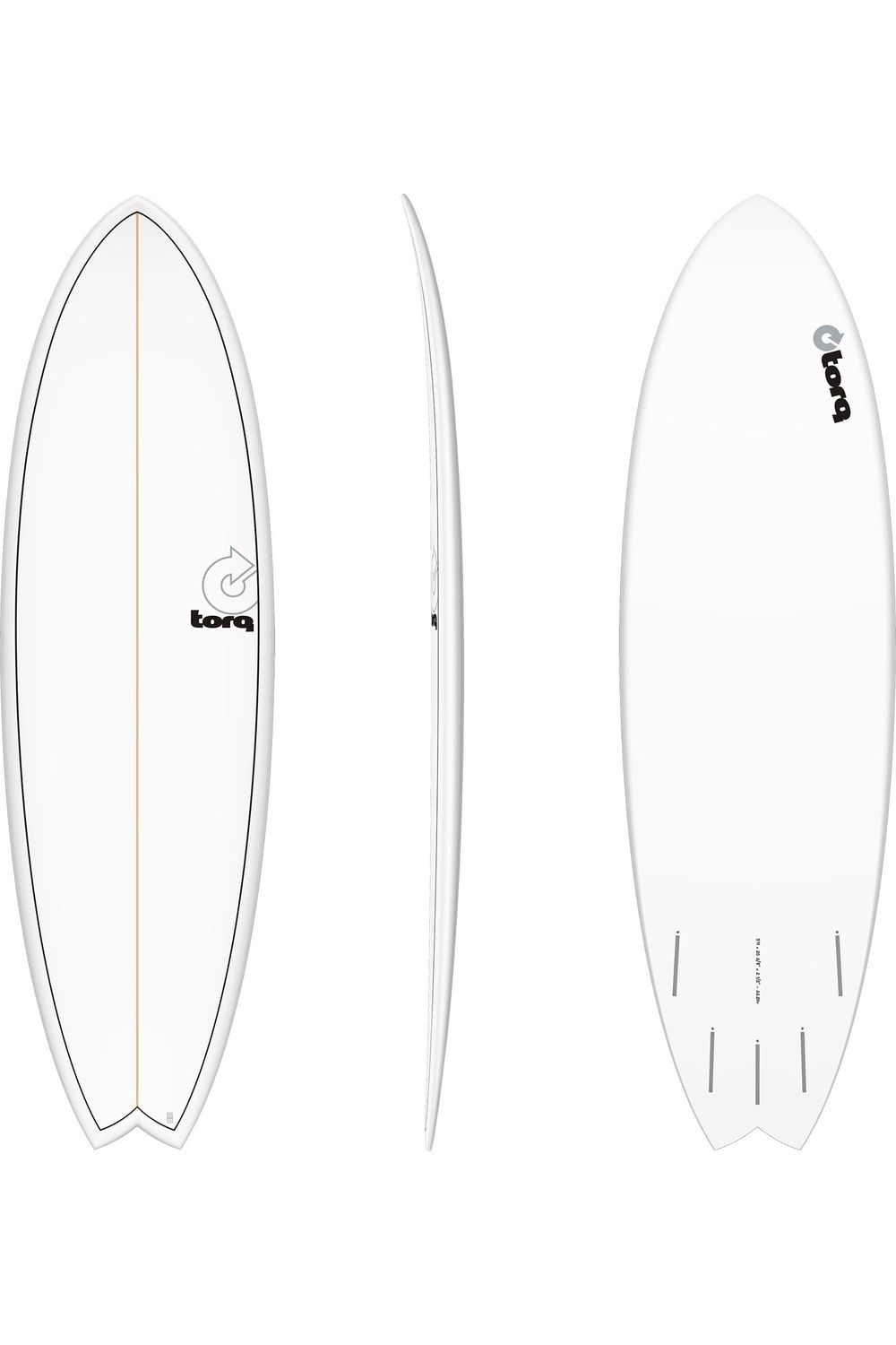 Torq TET ModFish White + Pinline Surfboard