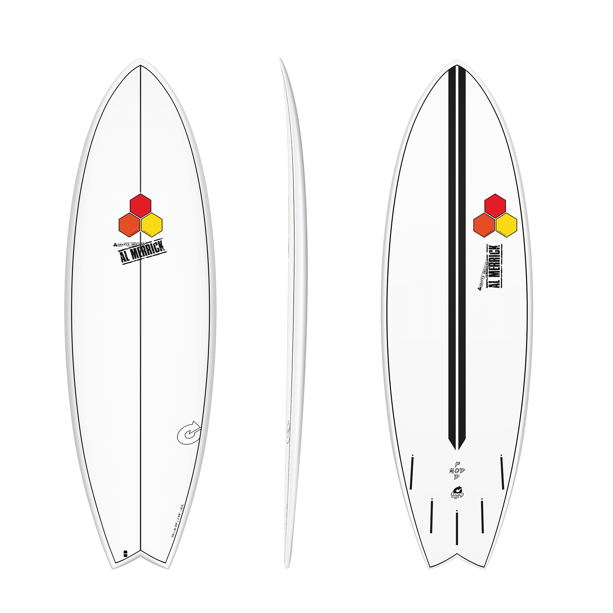 Torq X-lite Channel Islands Podmod White + Pinline Surfboard