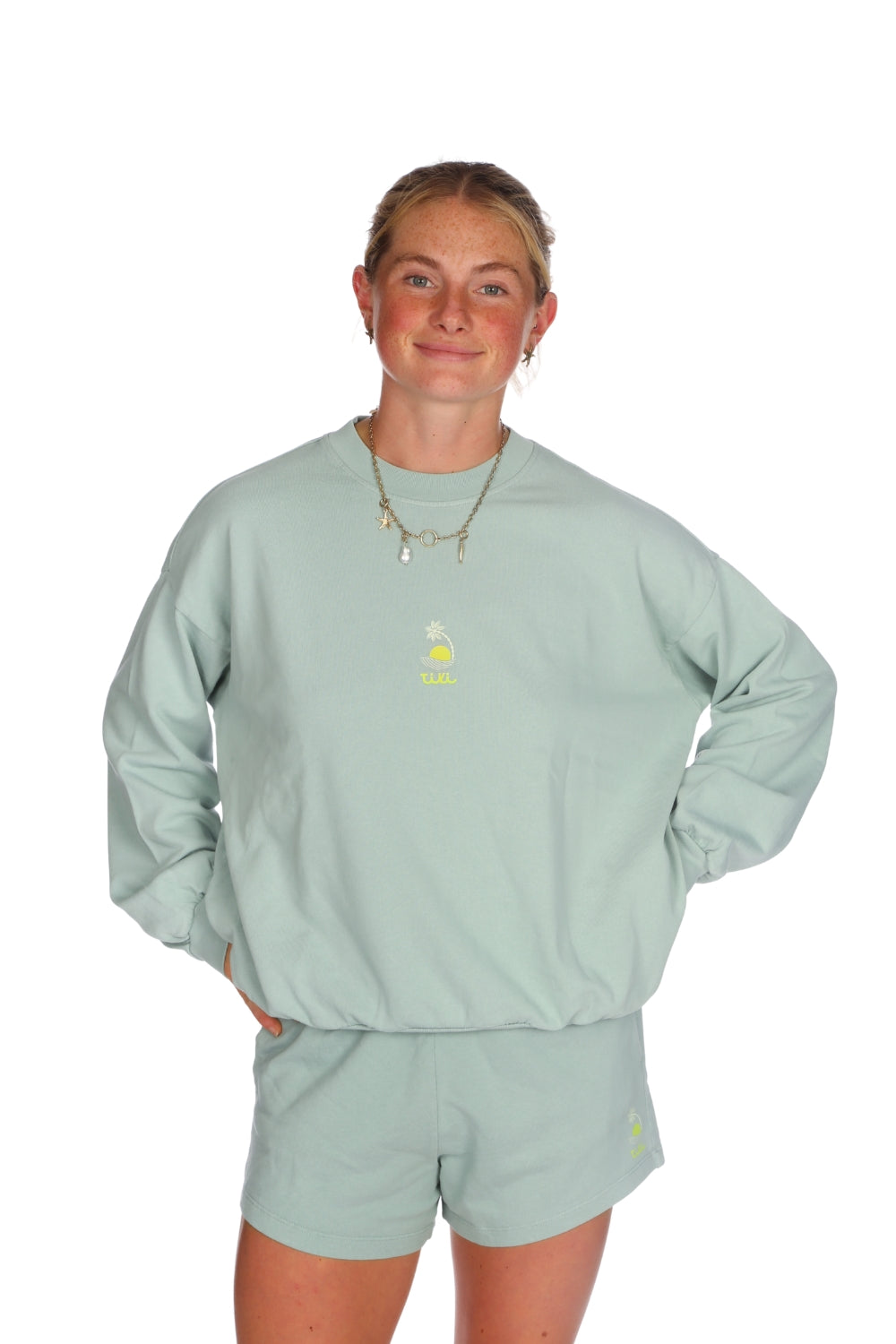 Tiki Palm Shorts Washed Green