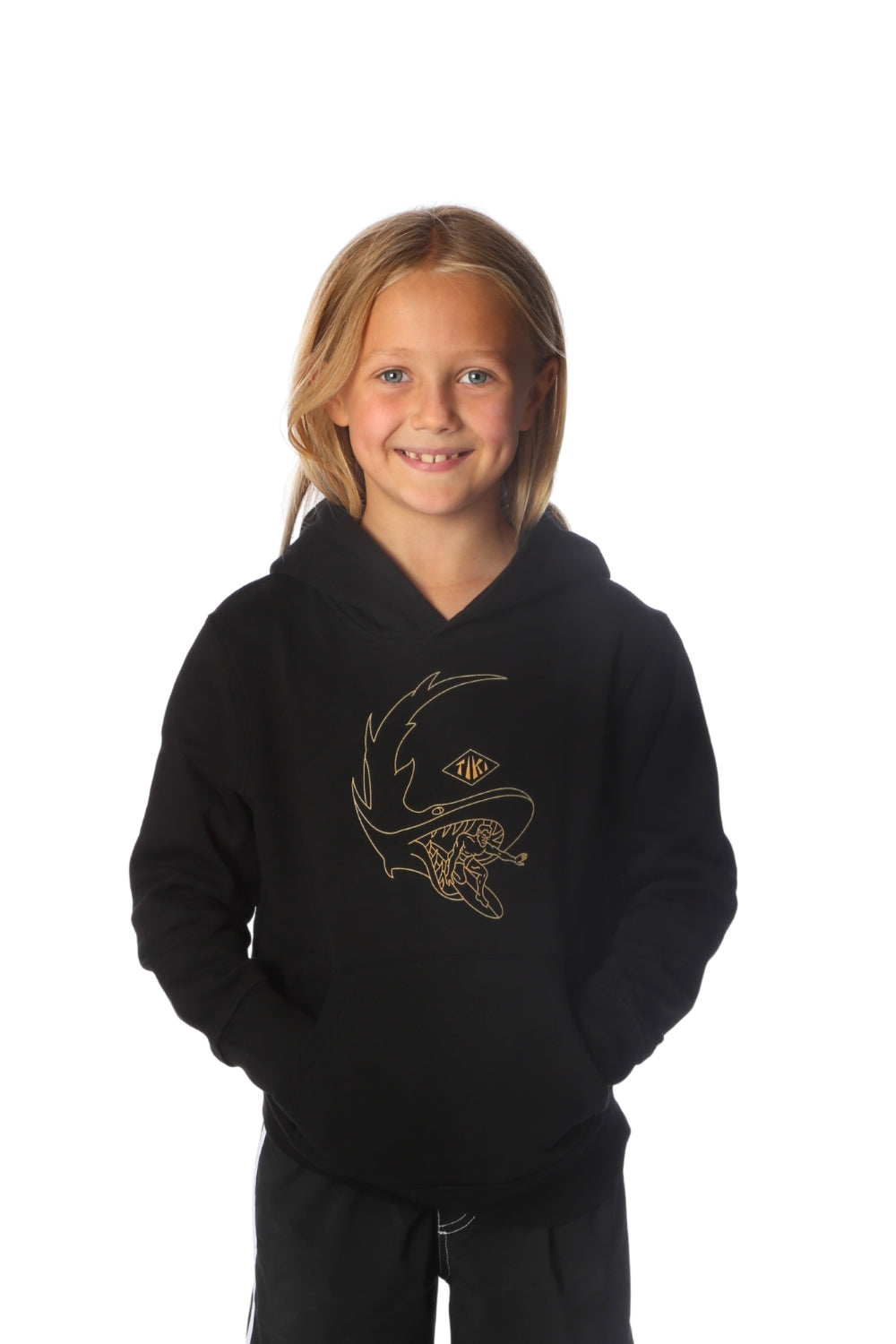 Tiki Shark Mini Hoodie Black